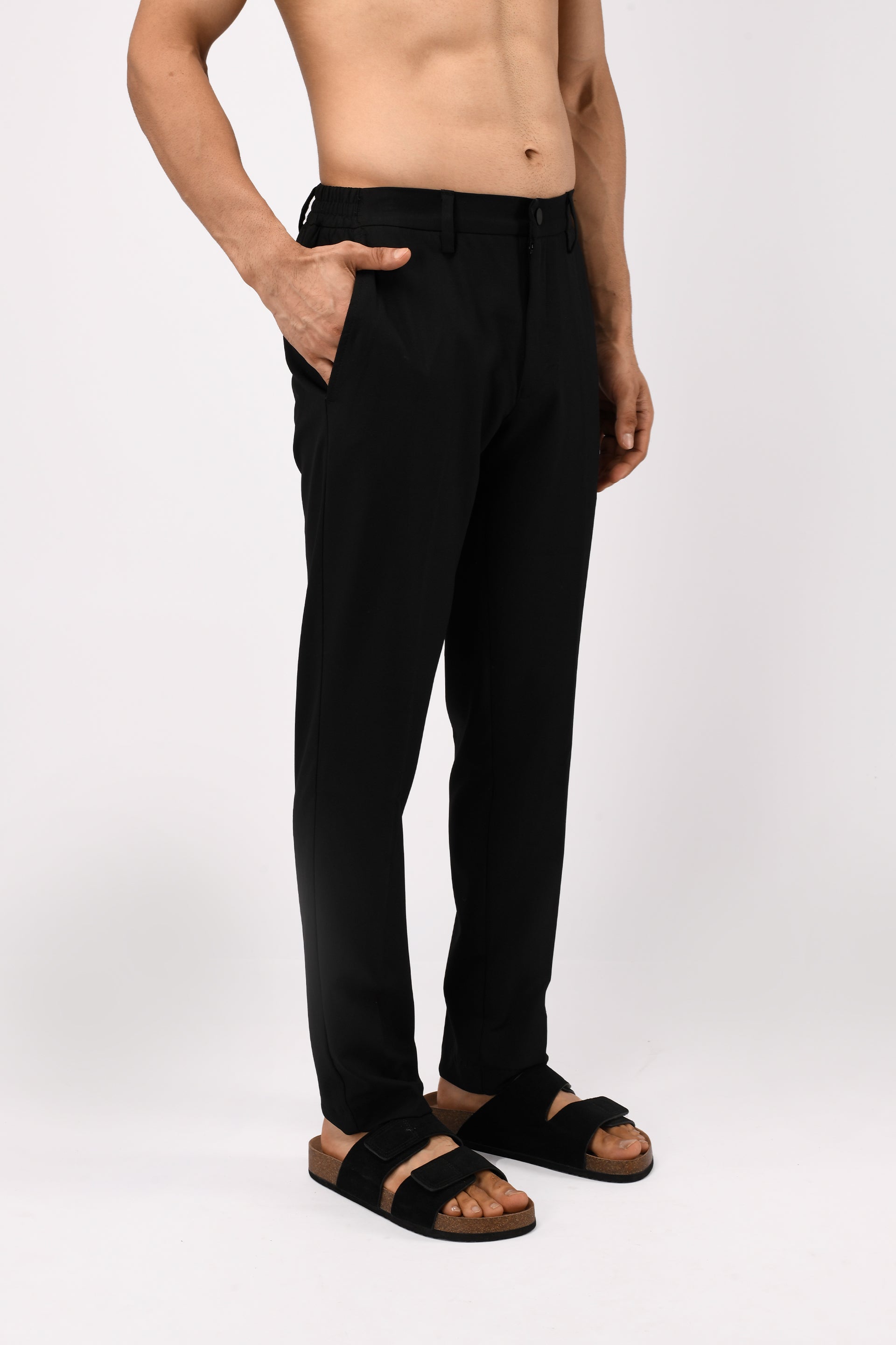SOFT IRON TAILORED TROUSERS IN BLACK