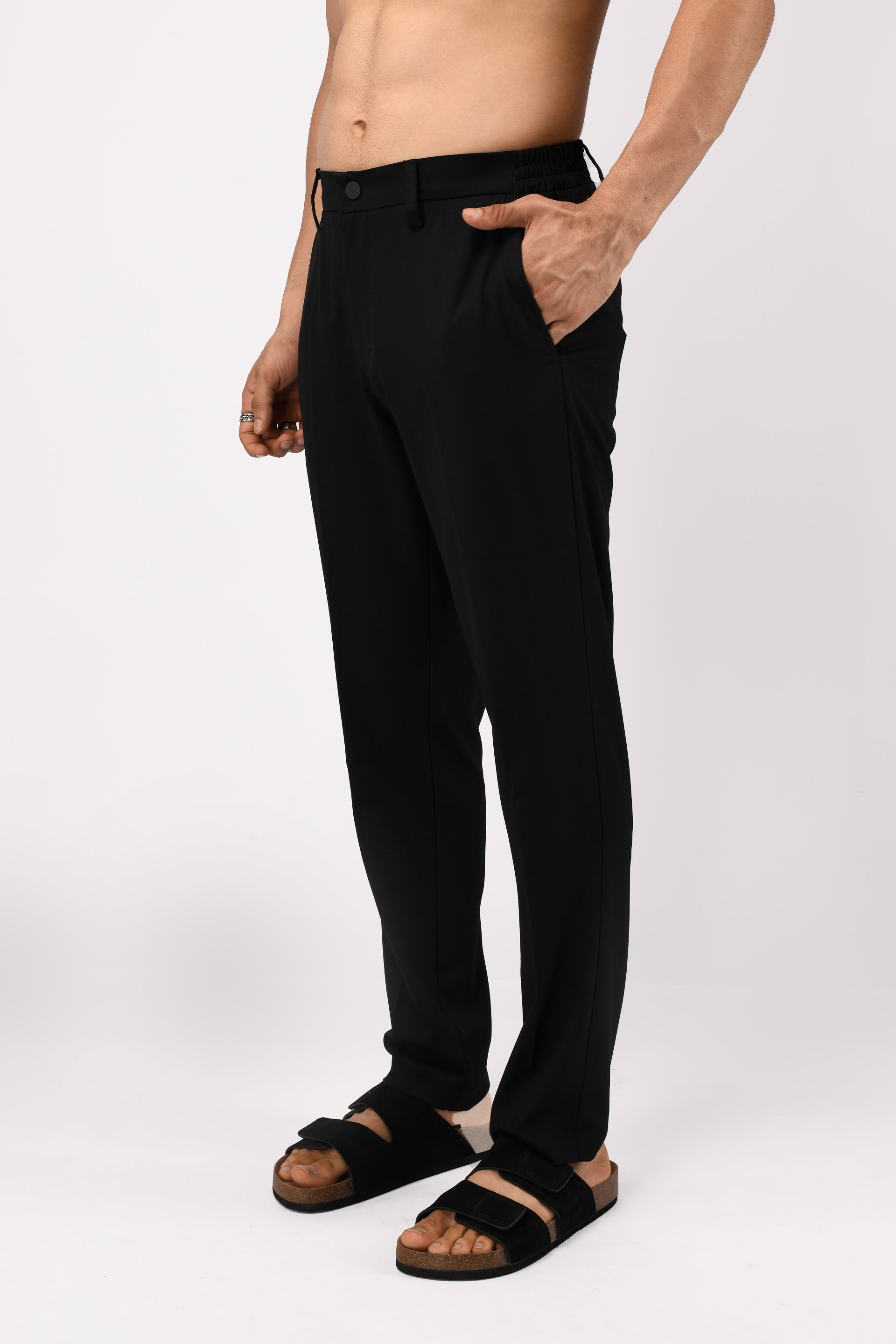 SOFT IRON TAILORED TROUSERS IN BLACK