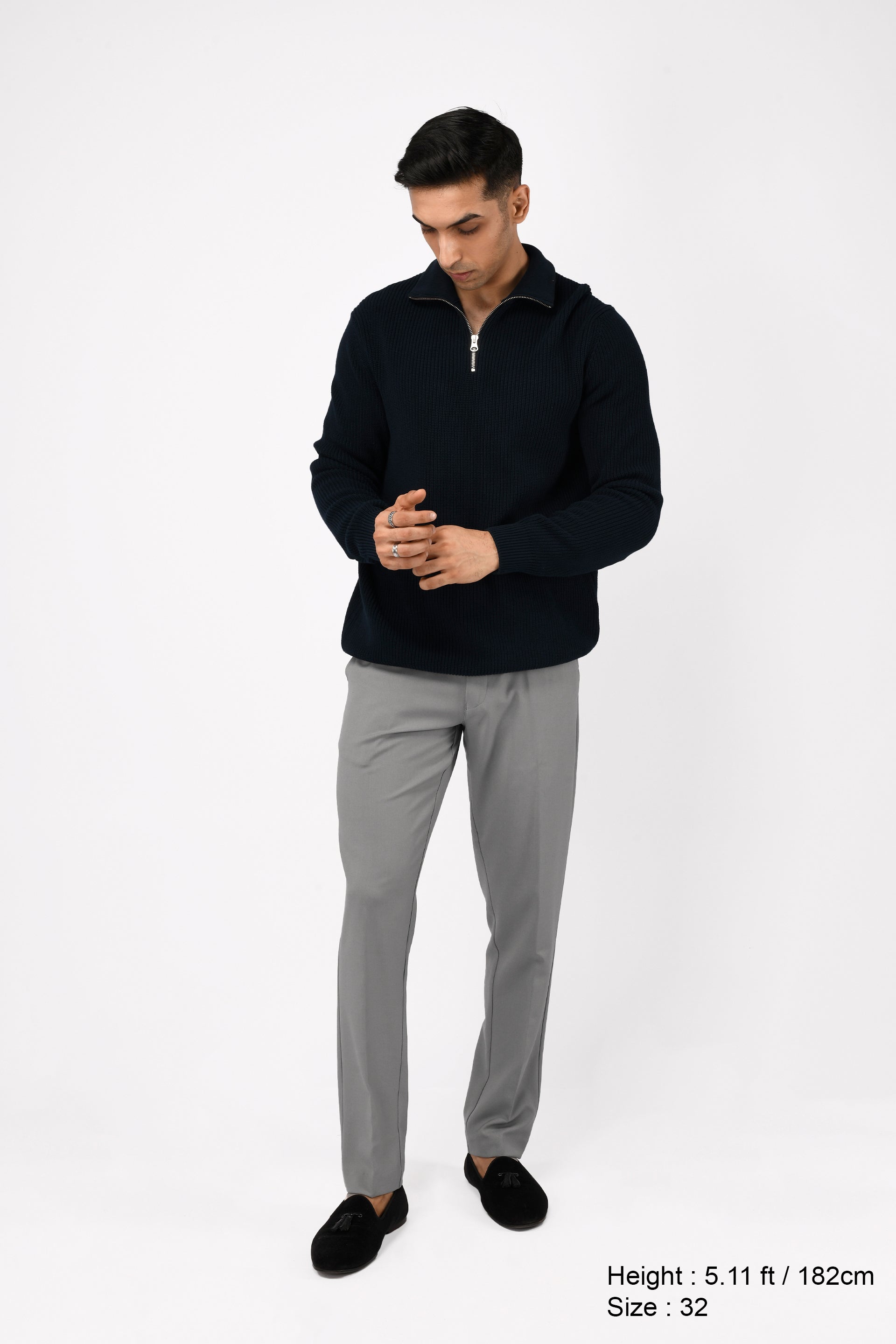 SOFT IRON TAILORED TROUSERS IN LIGHT GREY