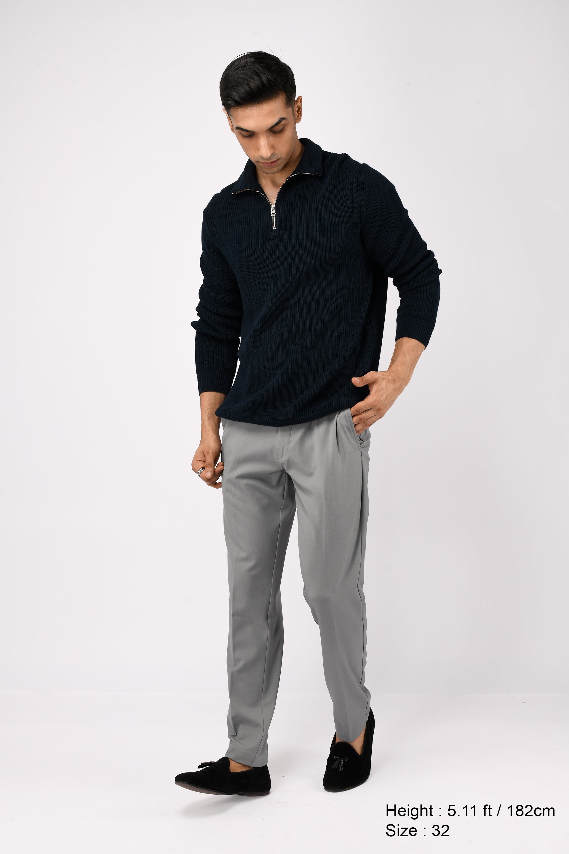 SOFT IRON TAILORED TROUSERS IN LIGHT GREY
