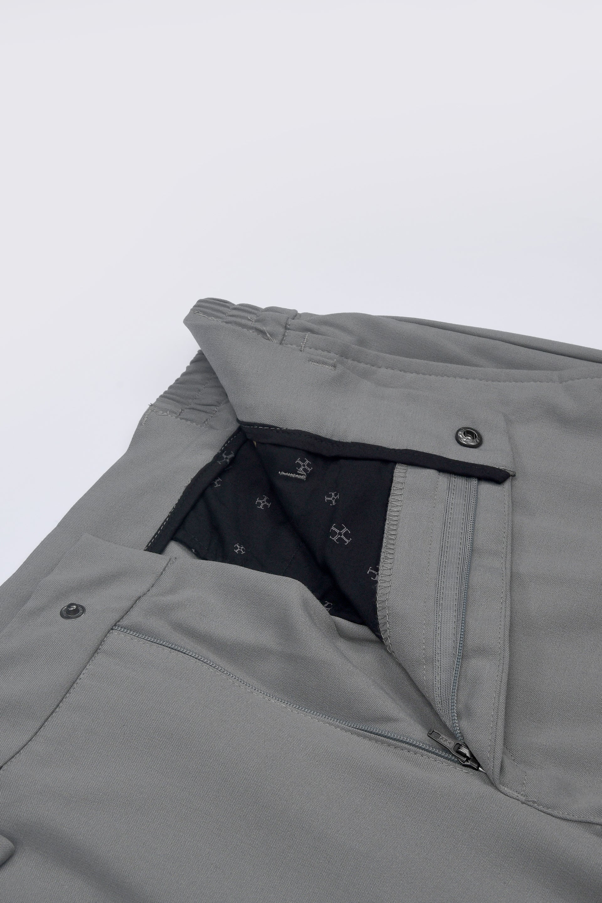 SOFT IRON TAILORED TROUSERS IN LIGHT GREY