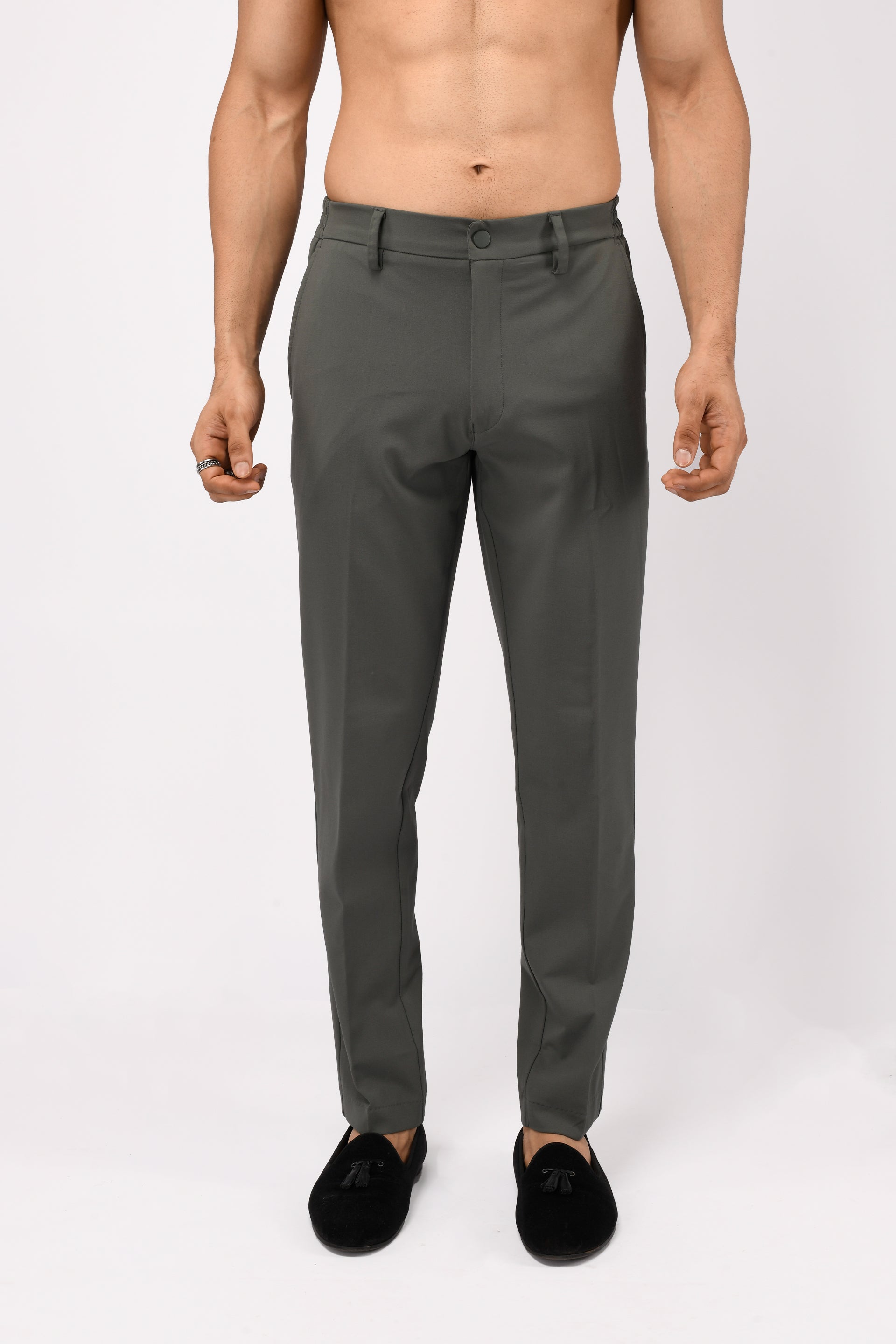 SOFT IRON TAILORED TROUSERS IN GREY