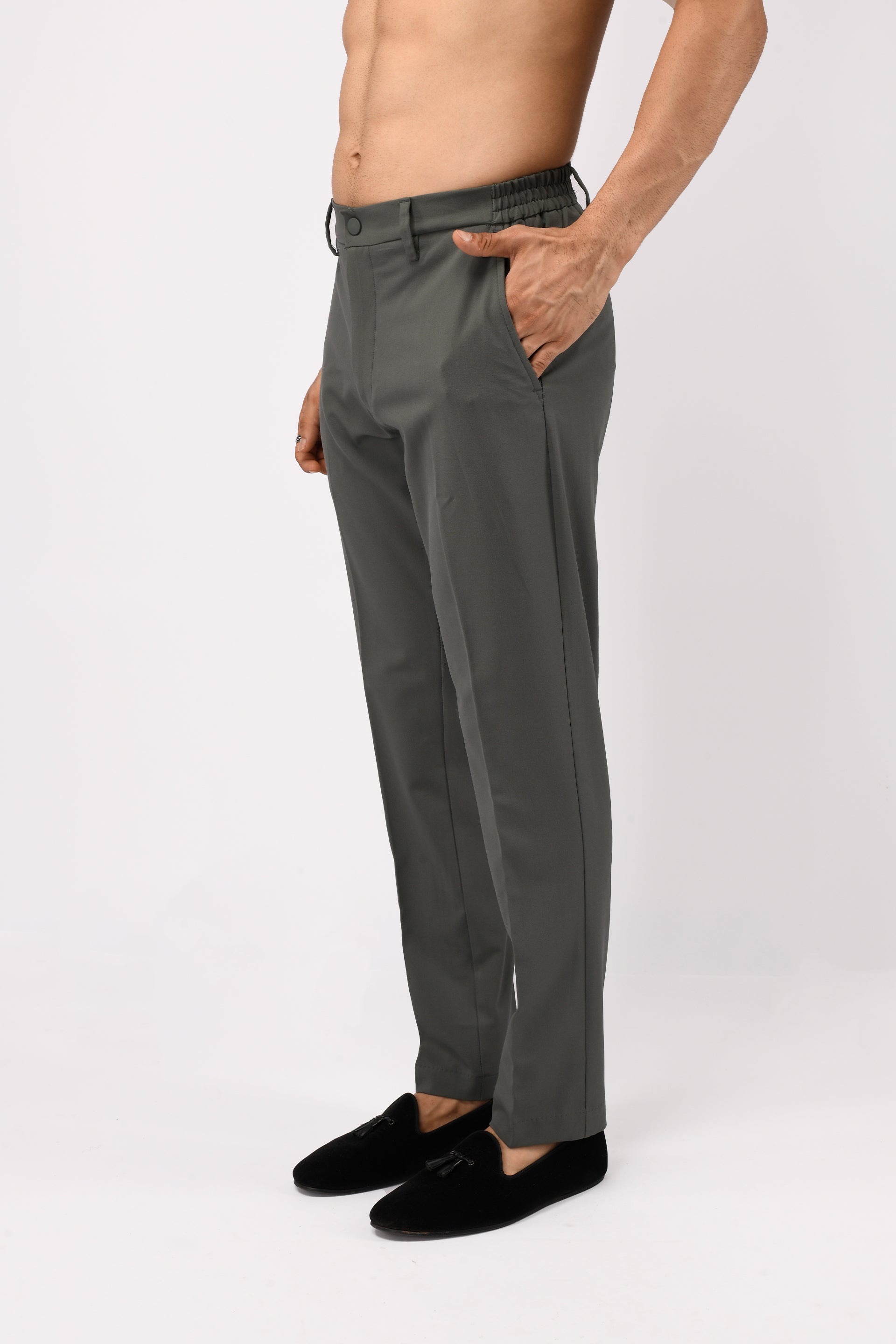 SOFT IRON TAILORED TROUSERS IN GREY