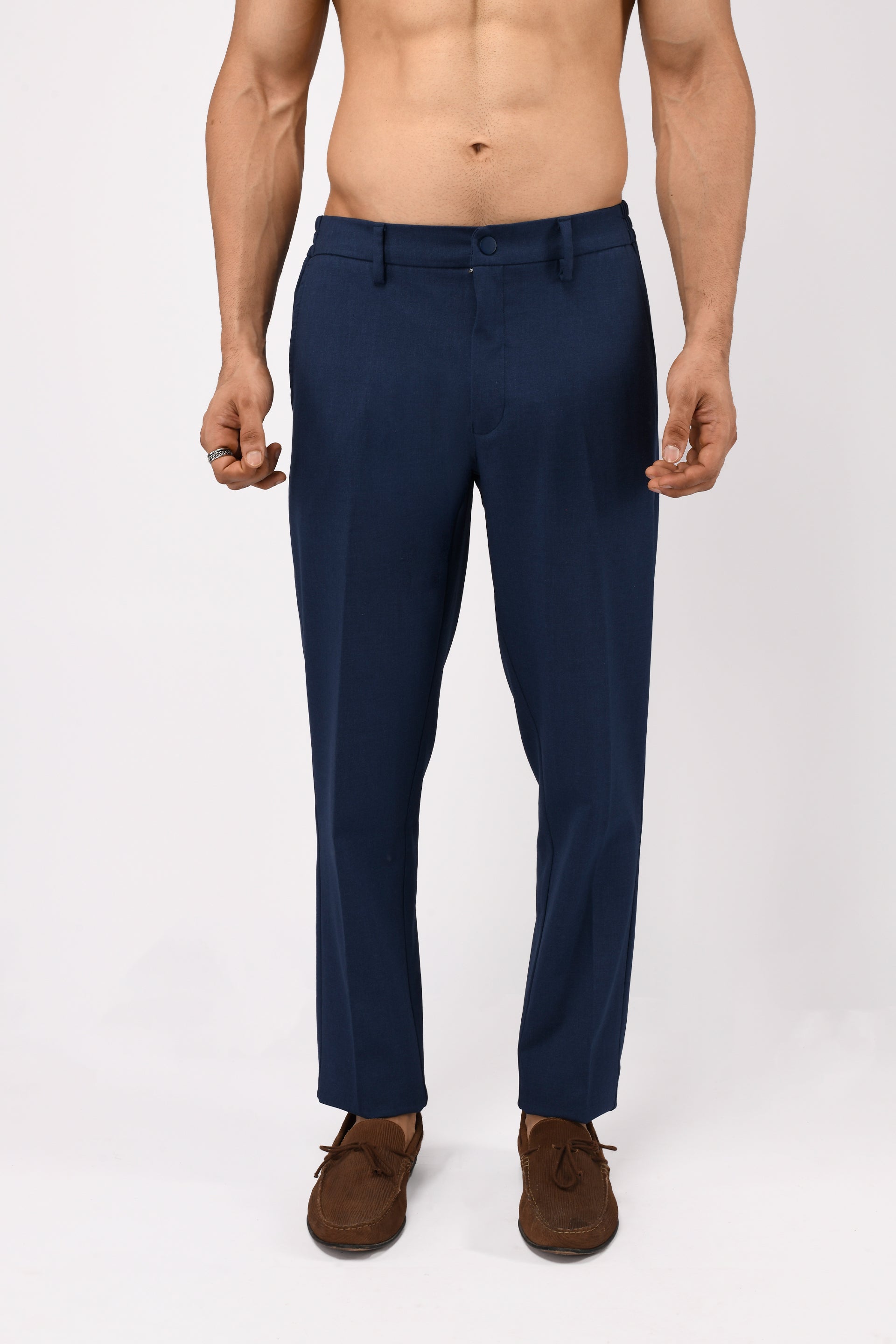 SOFT IRON TAILORED TROUSERS IN BLUE