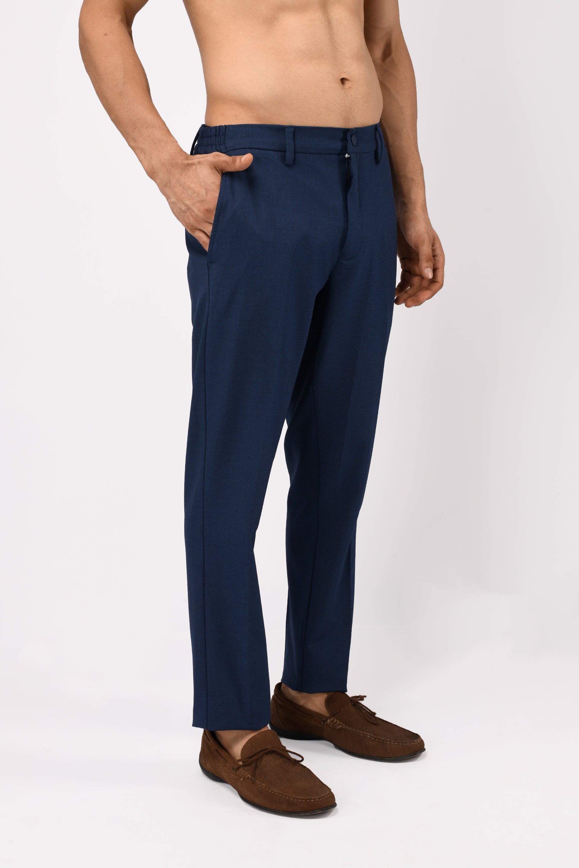 SOFT IRON TAILORED TROUSERS IN BLUE