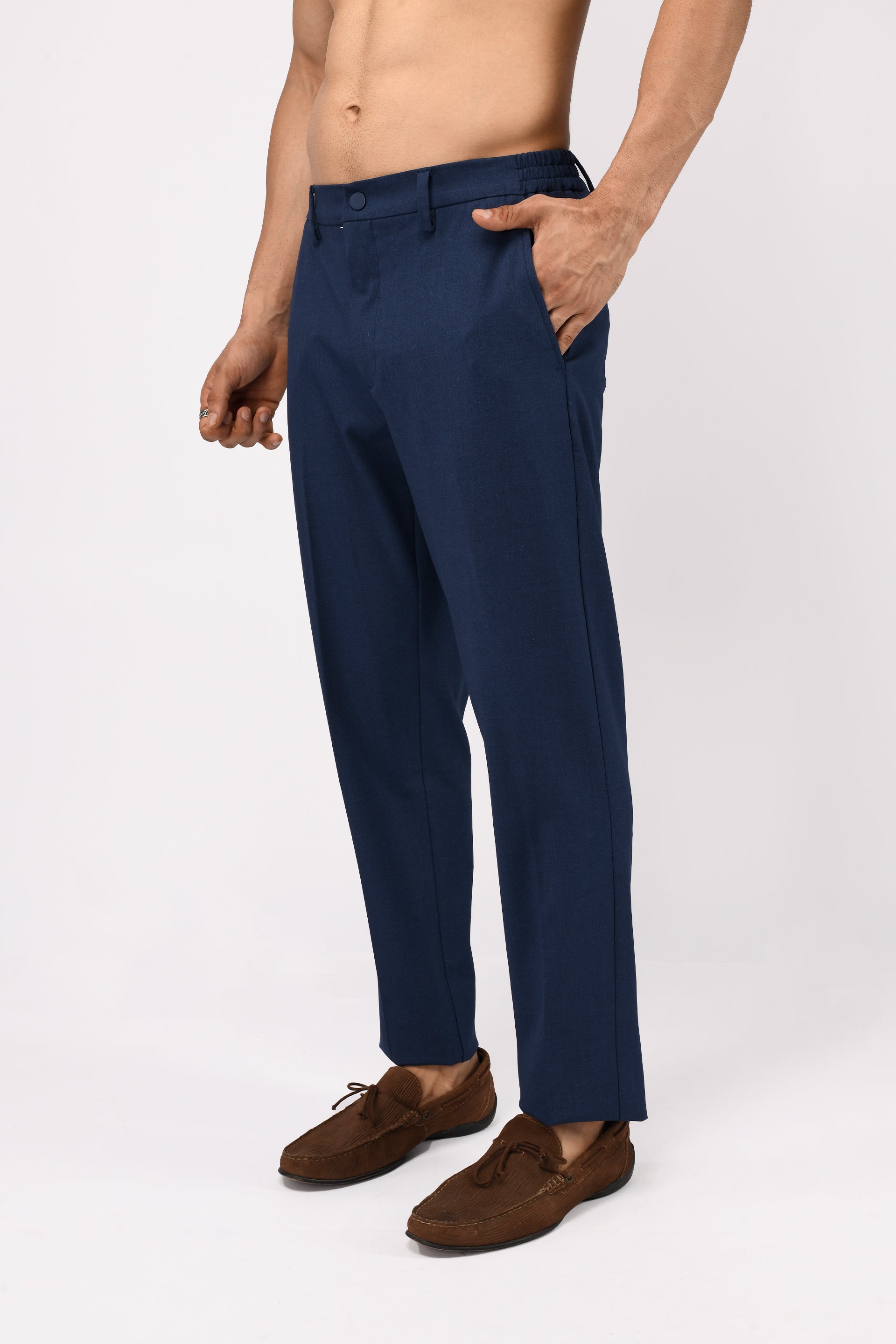 SOFT IRON TAILORED TROUSERS IN BLUE