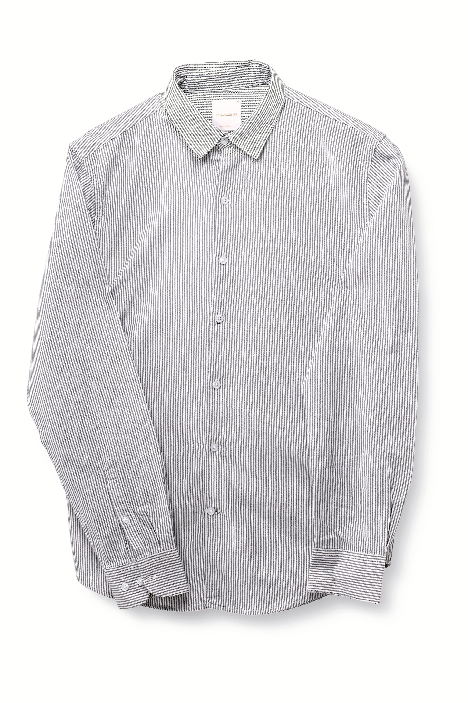 CLASSIC OXFORD STRIPE SHIRT IN GREY