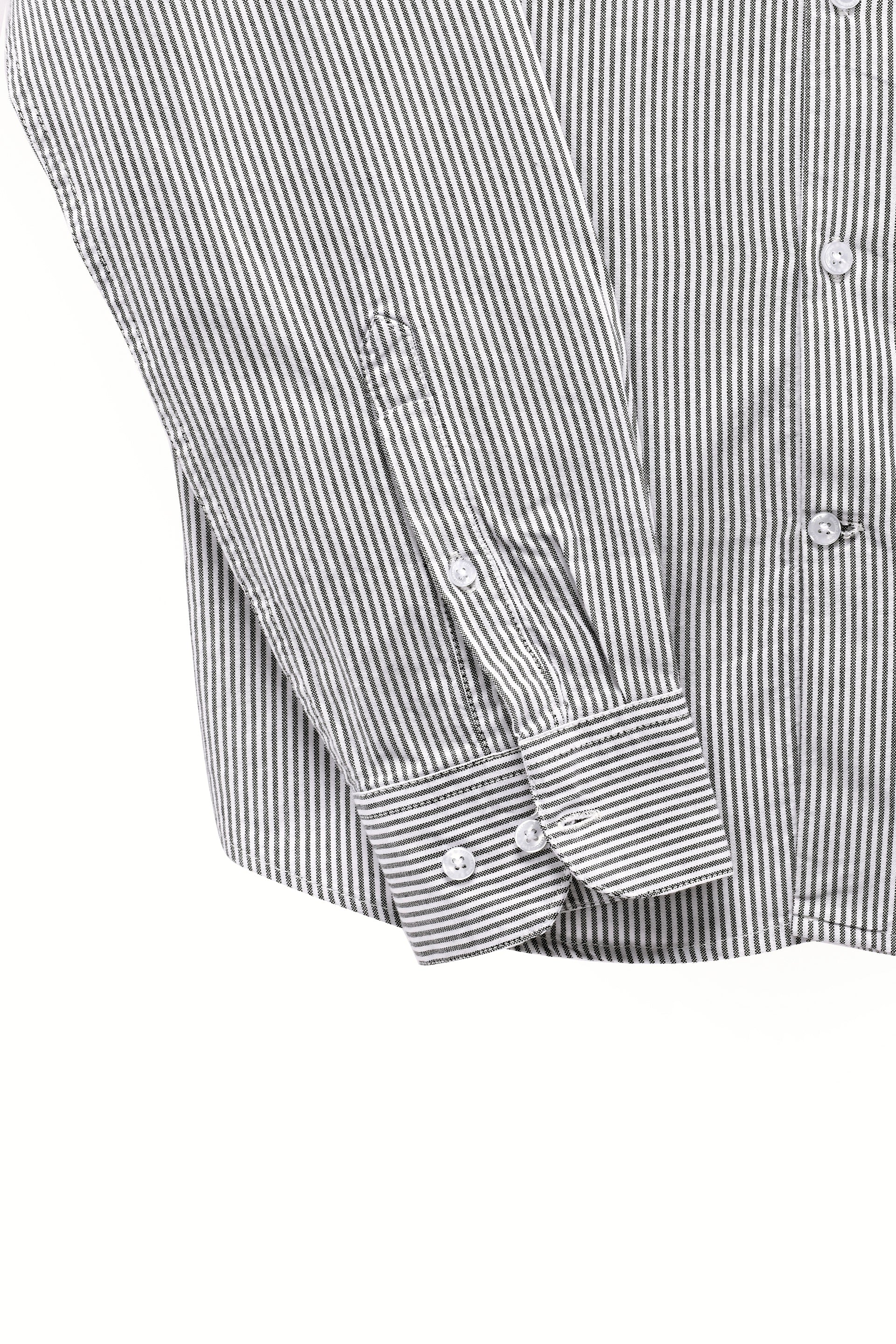 CLASSIC OXFORD STRIPE SHIRT IN GREY