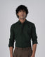 Classic Fused Linen Shirt In Olive