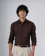 Classic Fused Linen Shirt In Brown