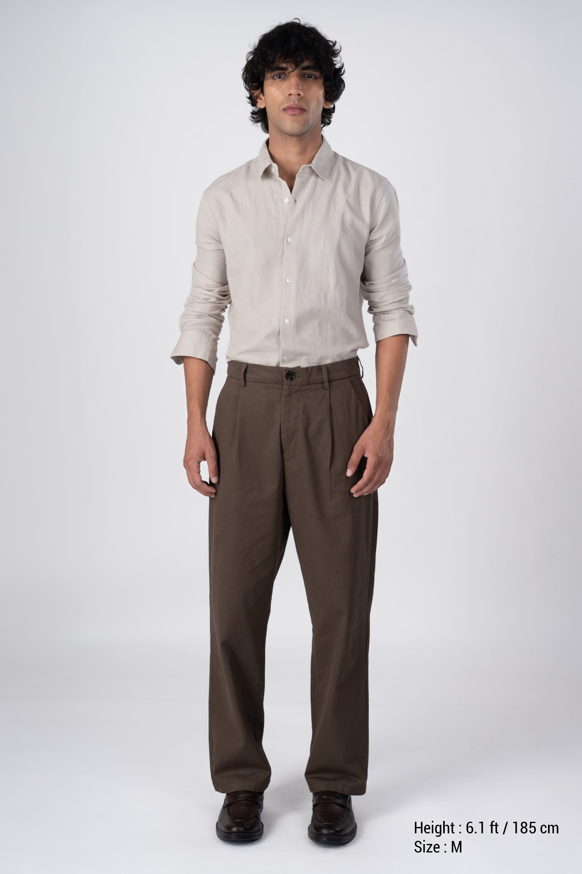 Classic Fused Linen Shirt In Cream