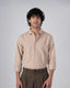 Classic Fused Linen Shirt In Beige