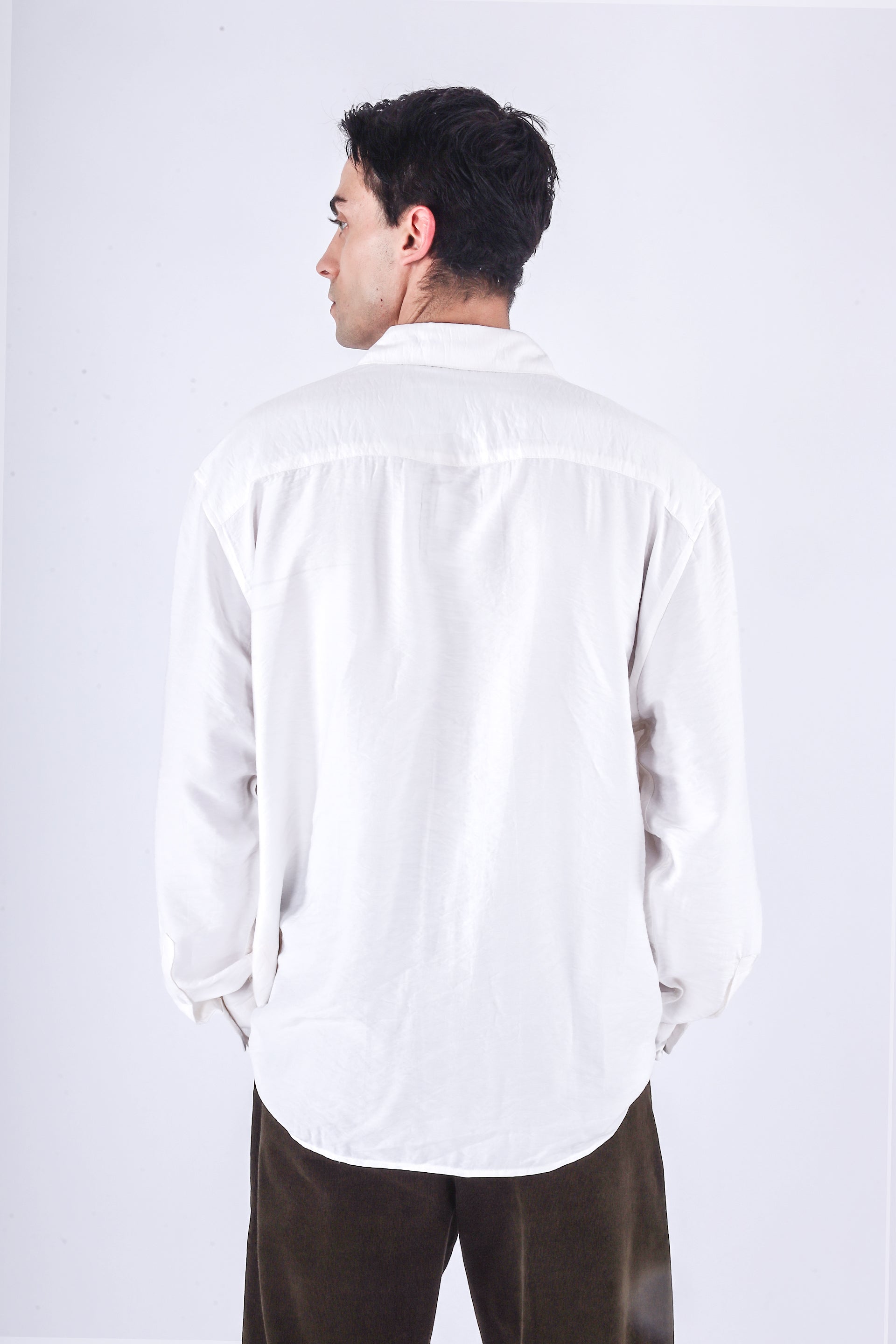 Relaxed Drape Shirt In White