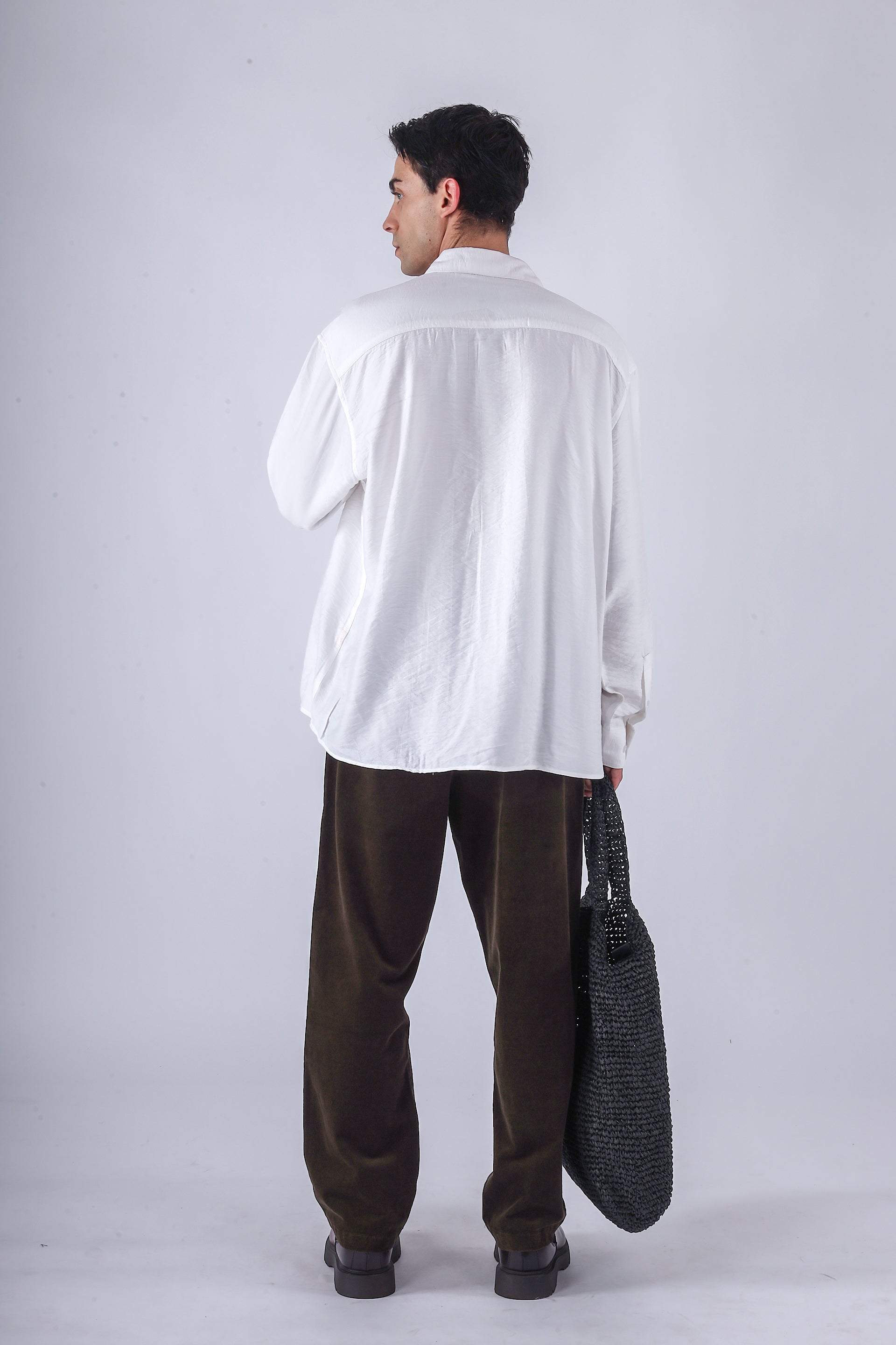 Relaxed Drape Shirt In White
