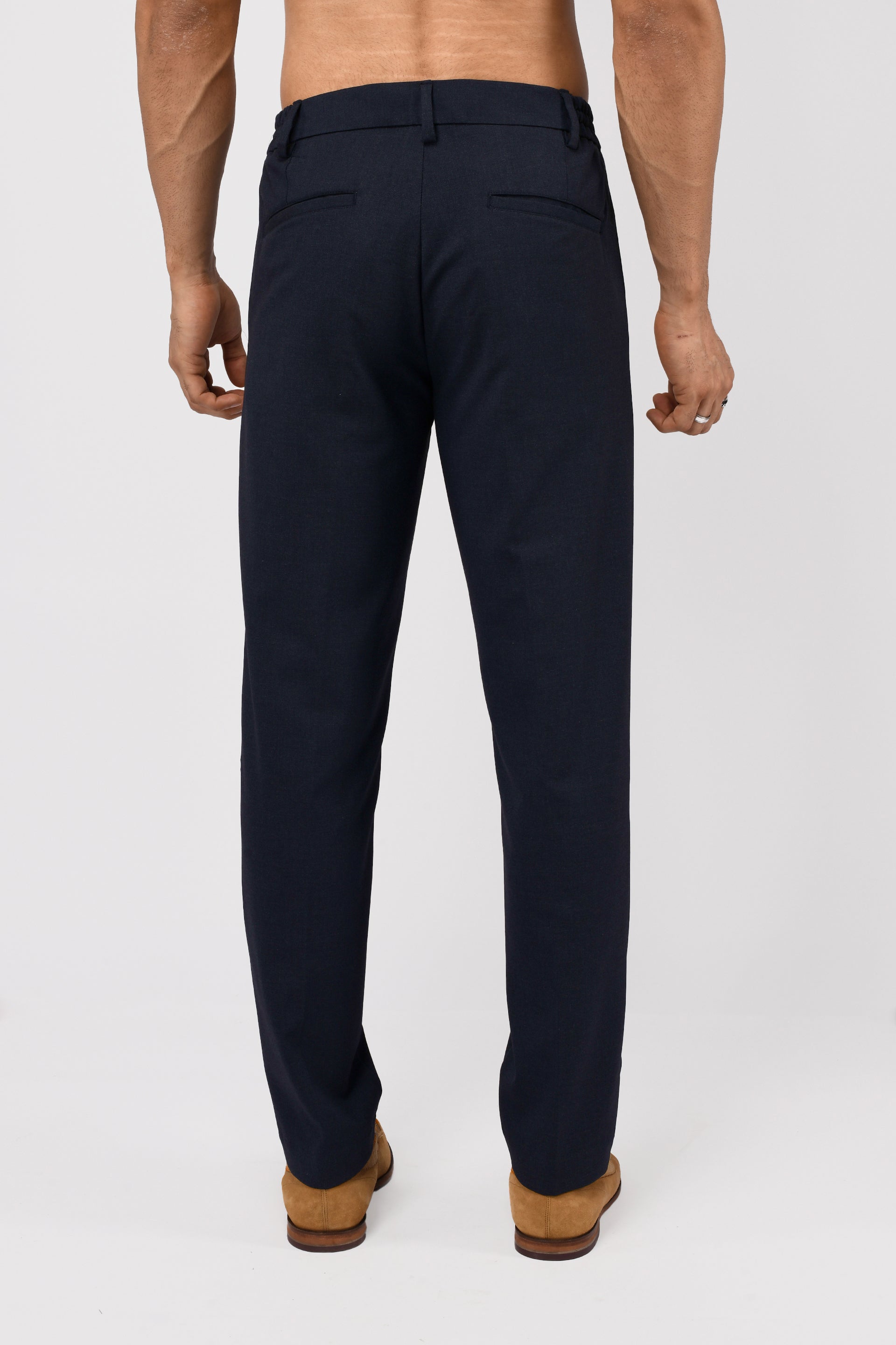 EASY IRON TAILORED TROUSERS IN BLUE