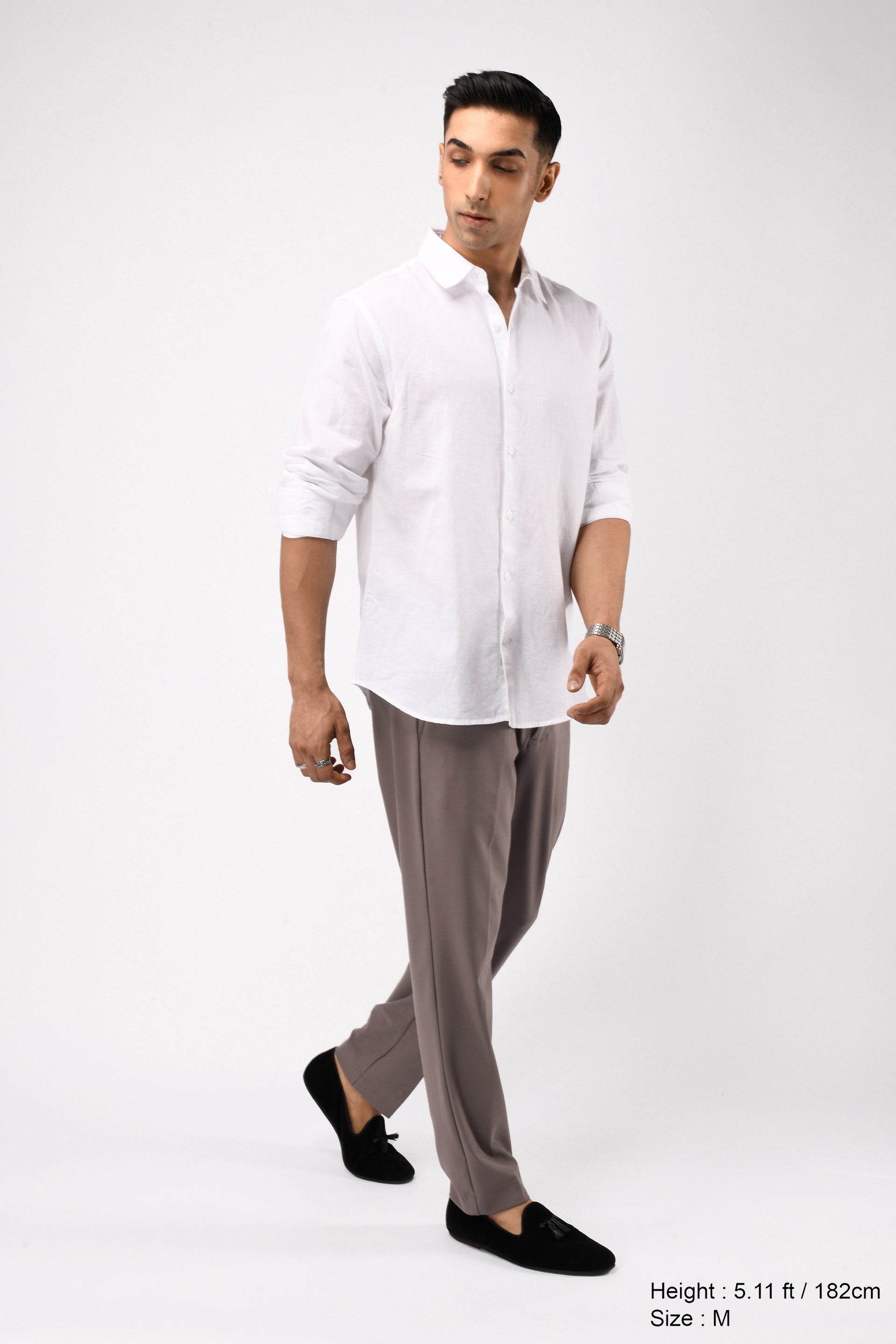 EASY IRON TAILORED TROUSERS IN BEIGE