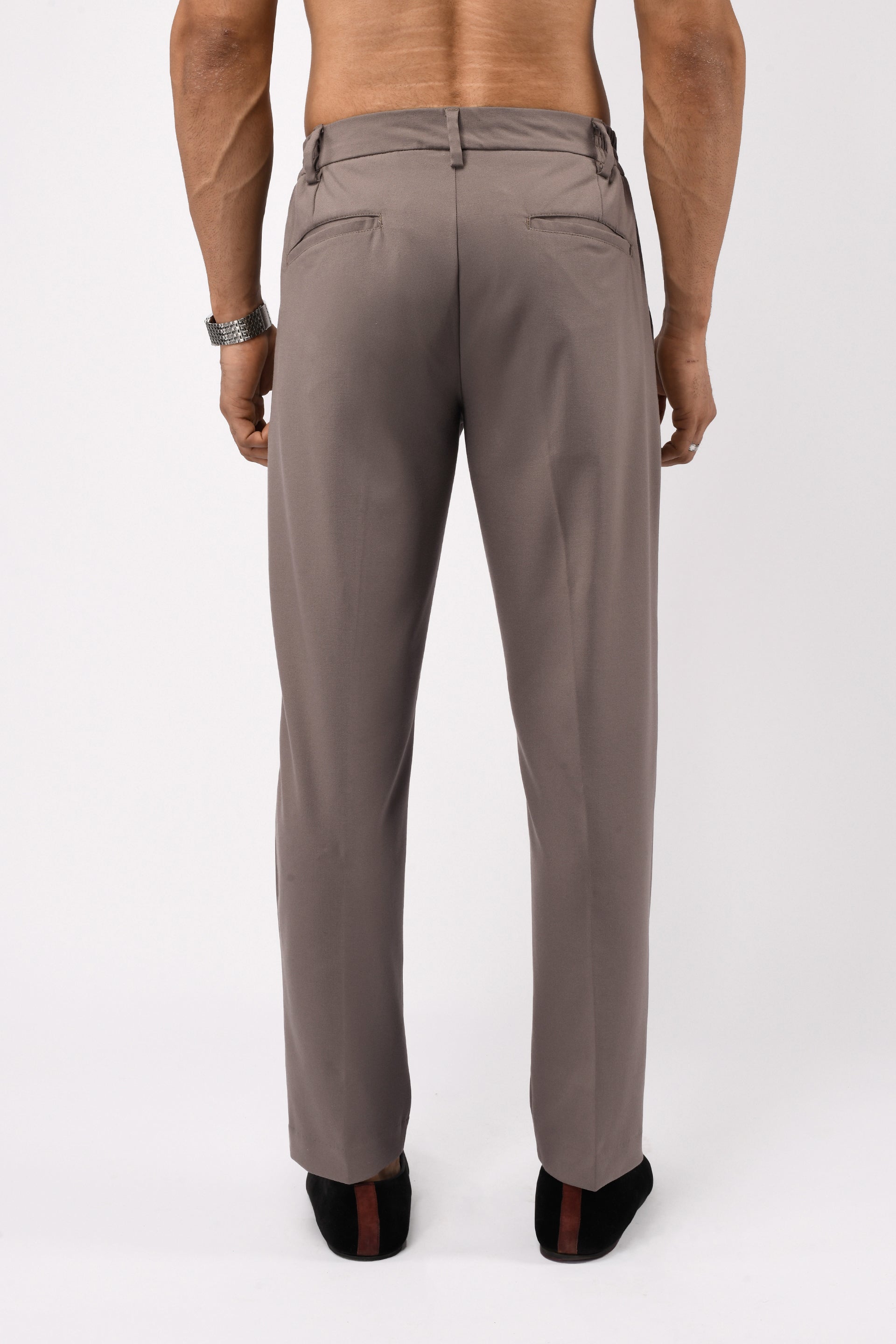 EASY IRON TAILORED TROUSERS IN BEIGE