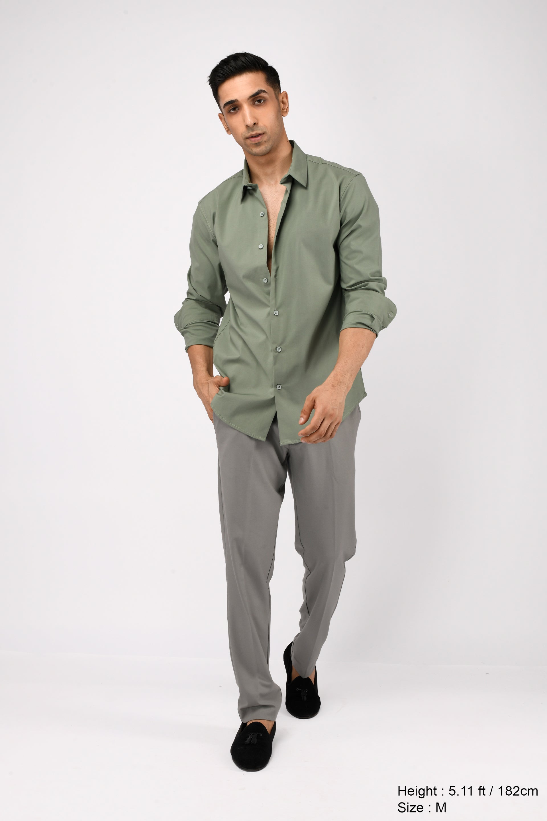EASY IRON TAILORED TROUSERS IN GREY