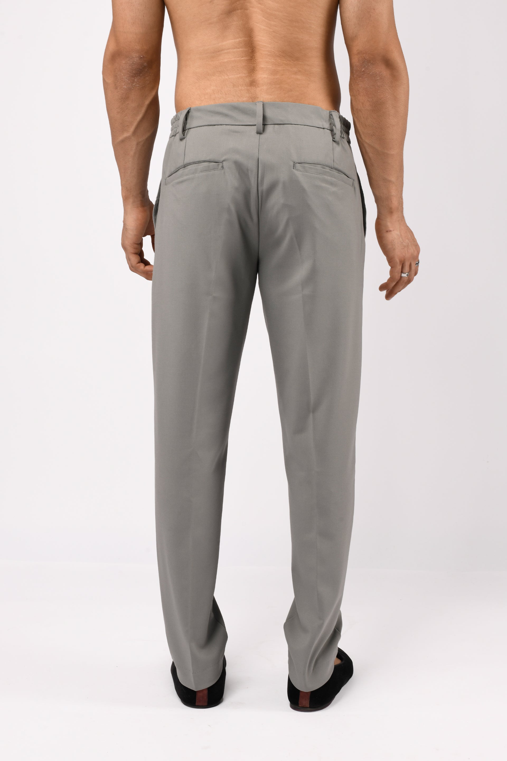 EASY IRON TAILORED TROUSERS IN GREY