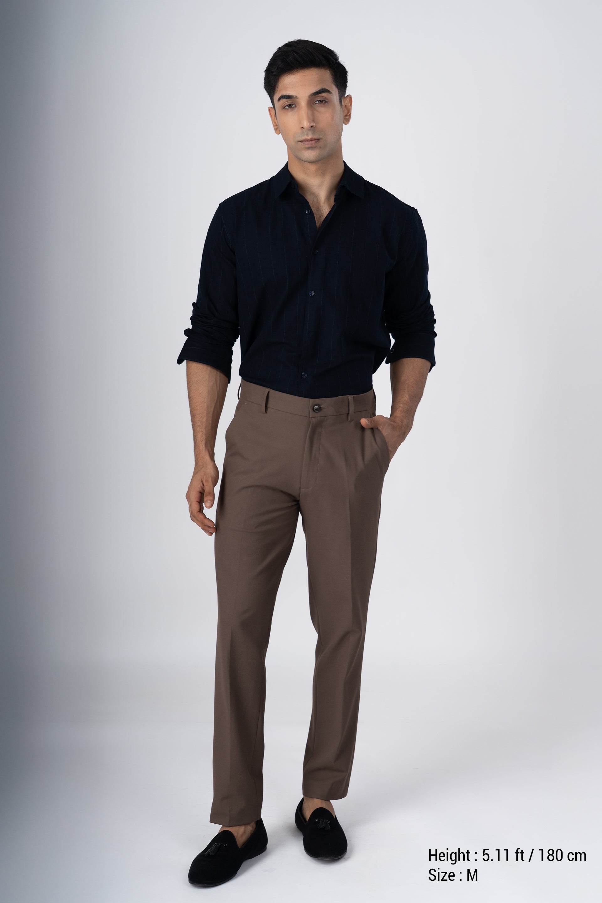 Soft Stripe Tailored Shirt In Navy
