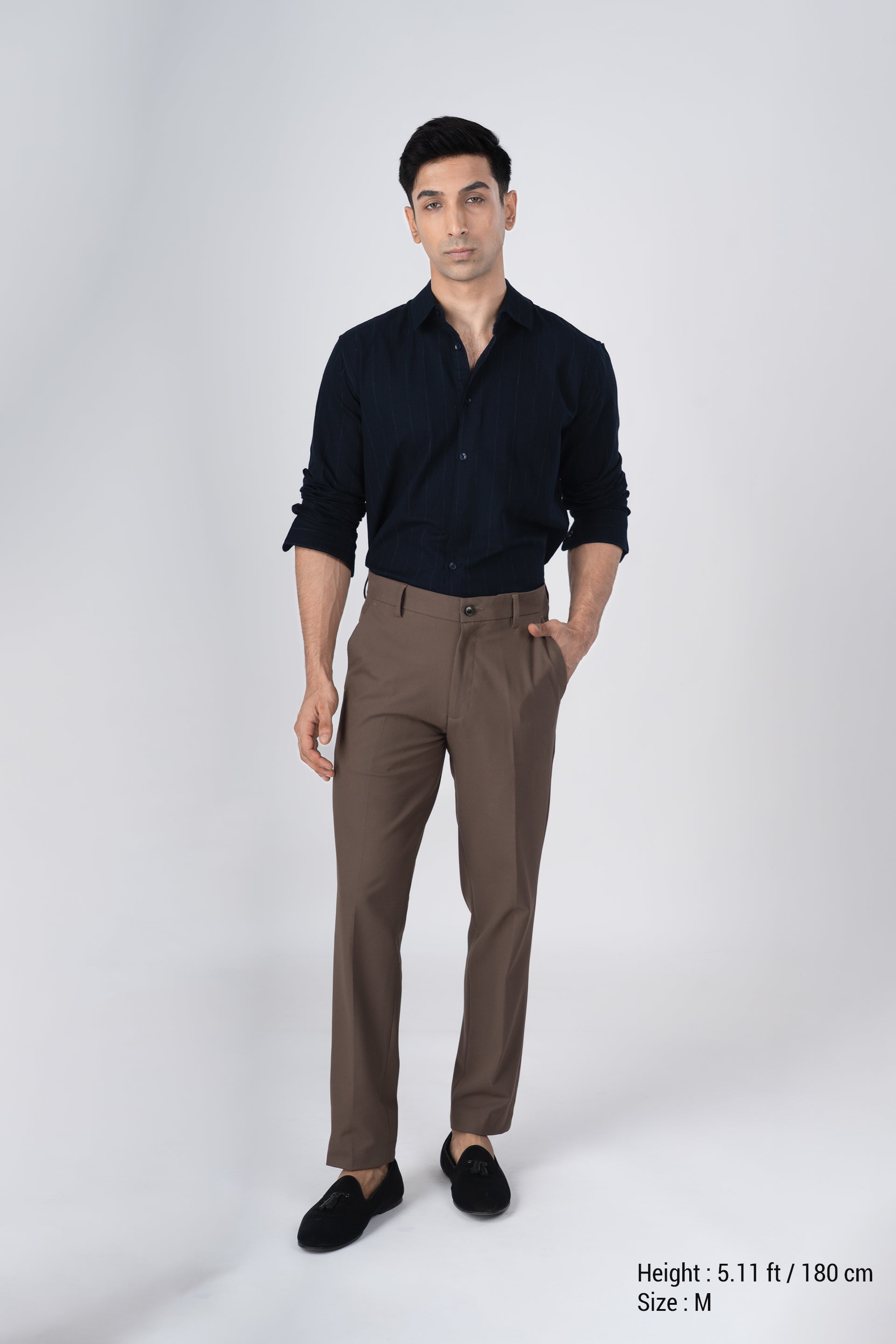 Soft Stripe Tailored Shirt In Navy