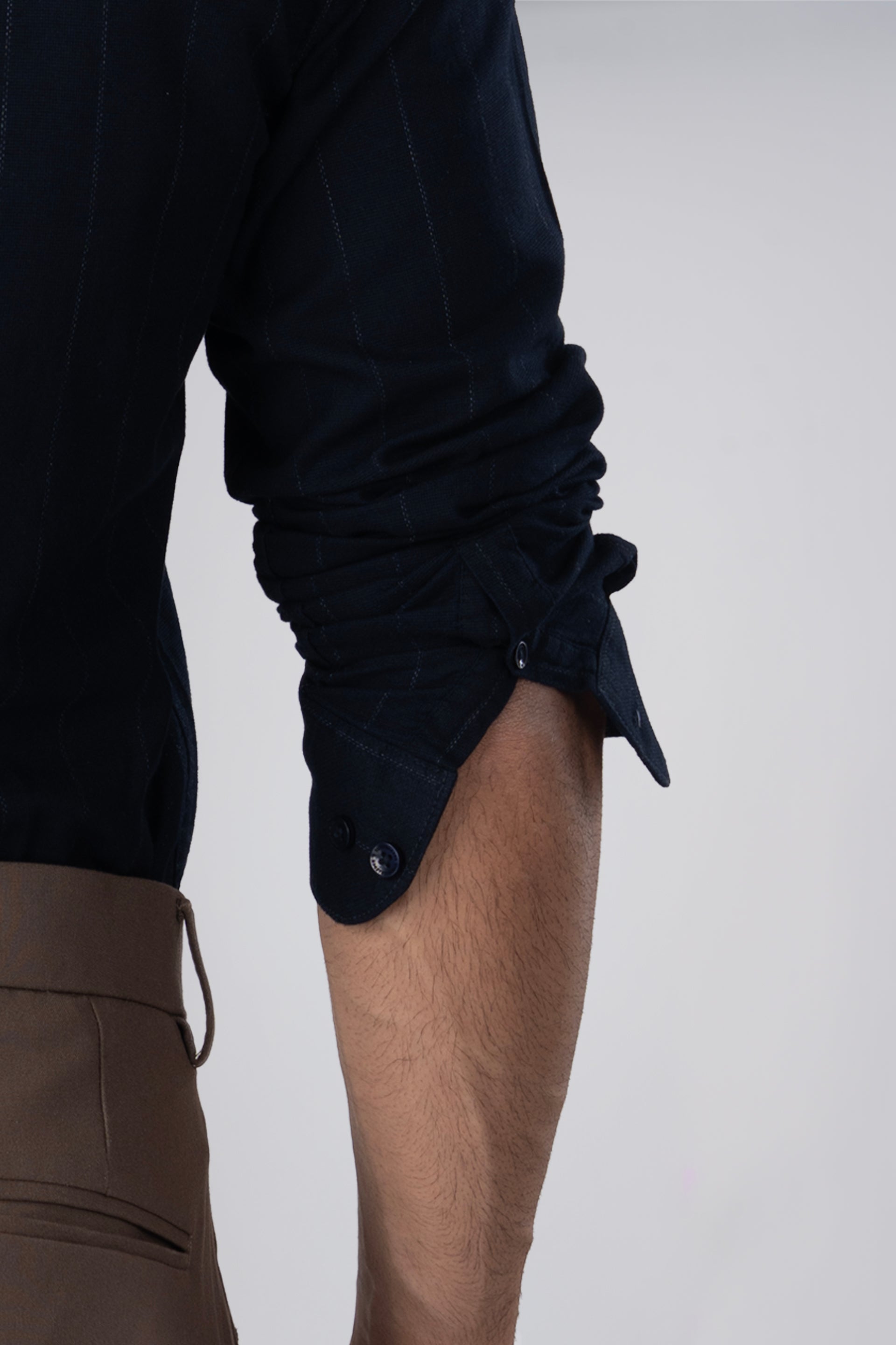 Soft Stripe Tailored Shirt In Navy