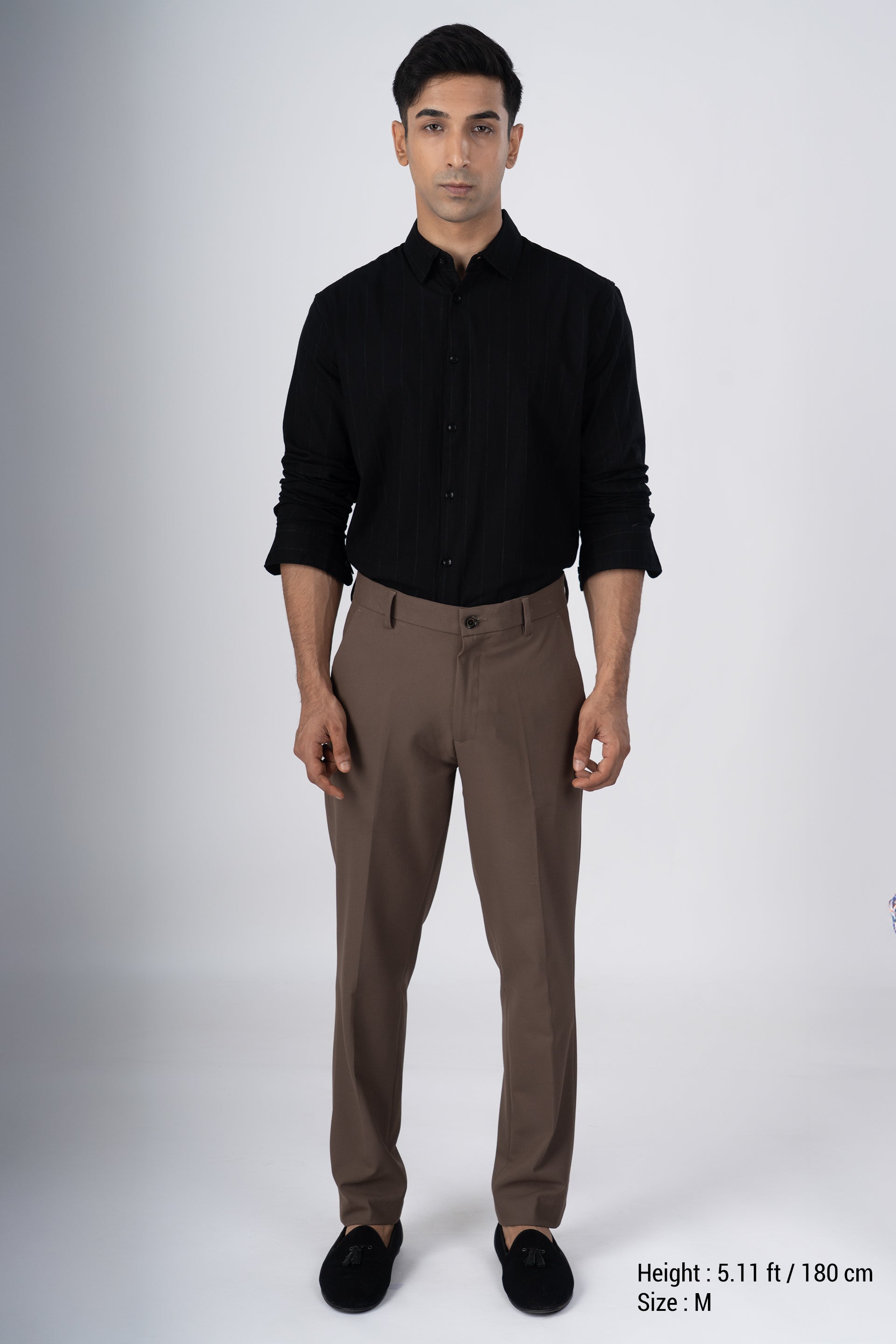 Soft Stripe Tailored Shirt In Black