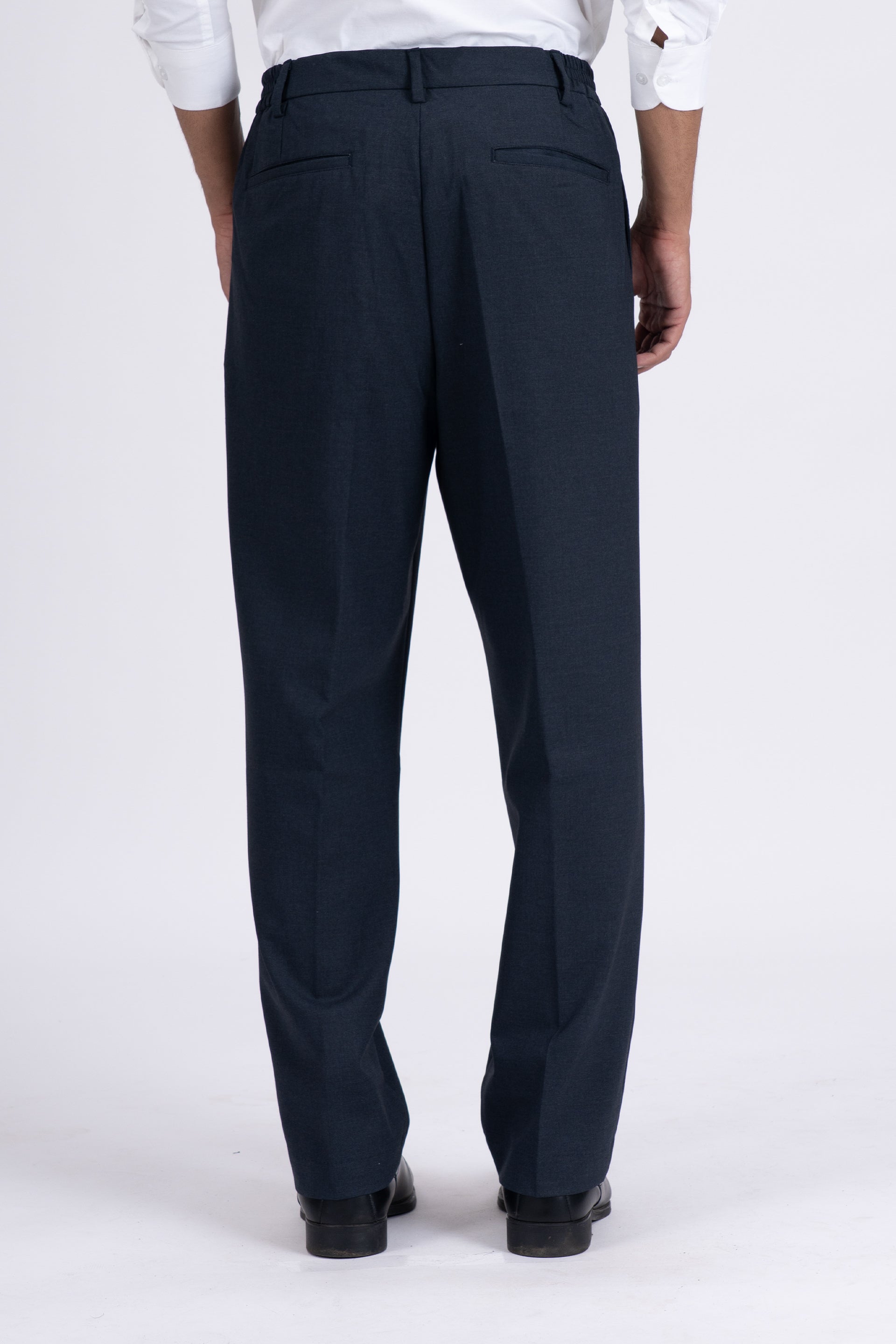 Easy Iron Flexi Relaxed Trouser In Blue