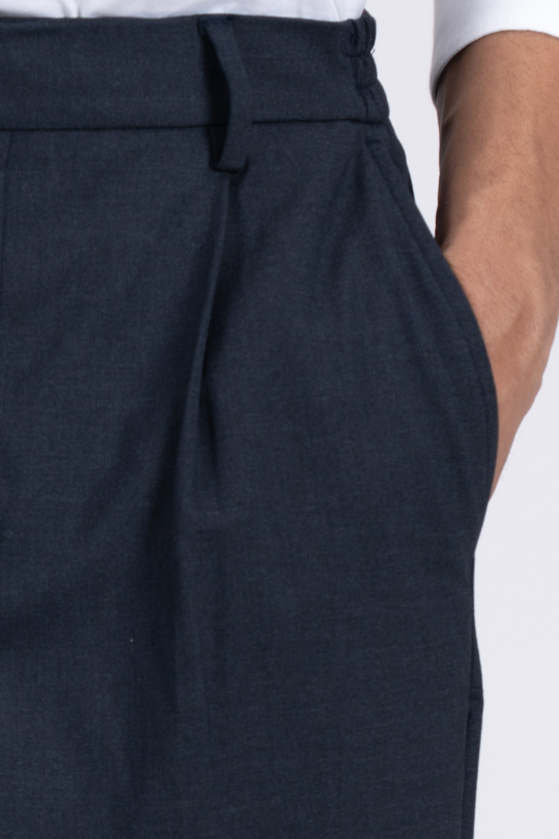 Easy Iron Flexi Relaxed Trouser In Blue