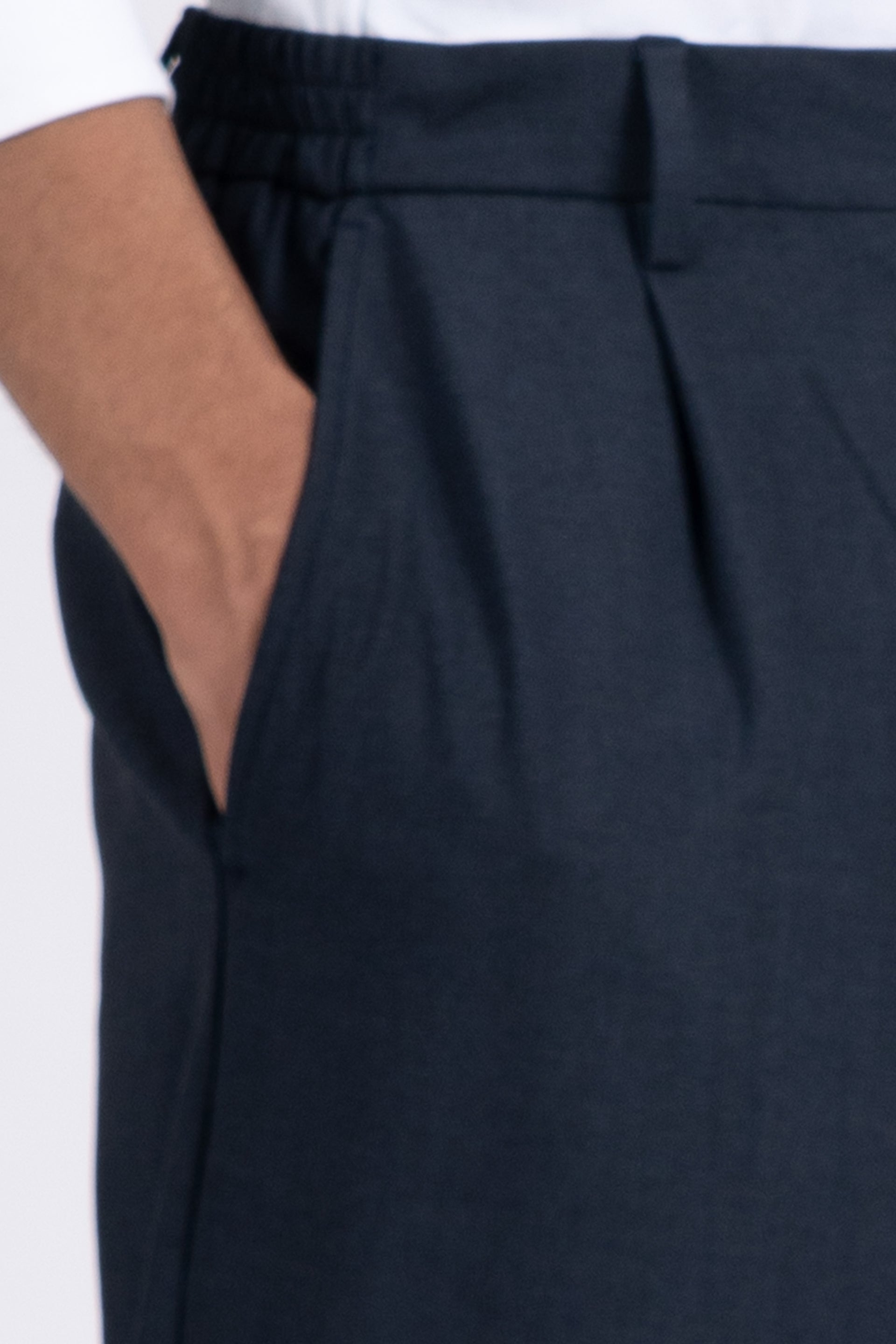 Easy Iron Flexi Relaxed Trouser In Blue