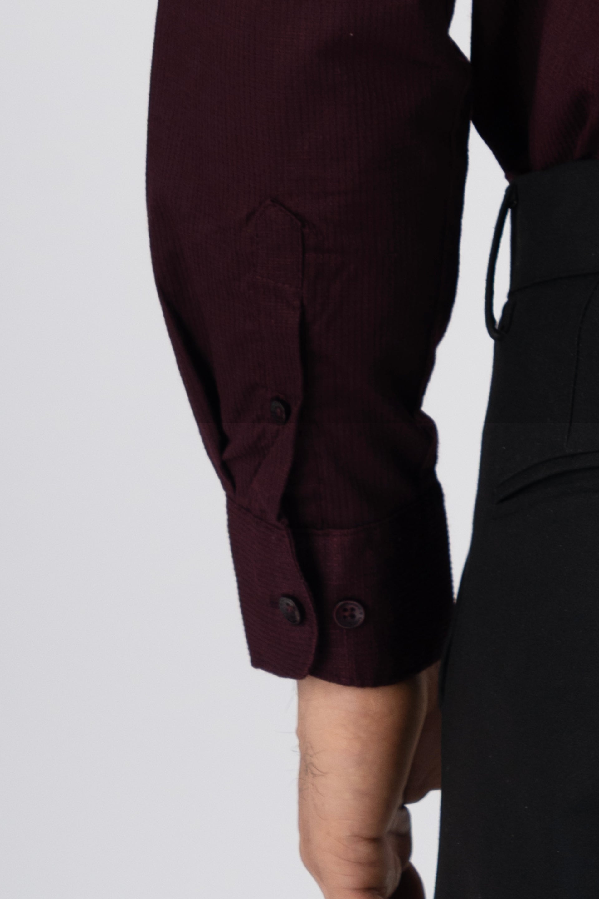 Easy Iron Textured Shirt In Wine