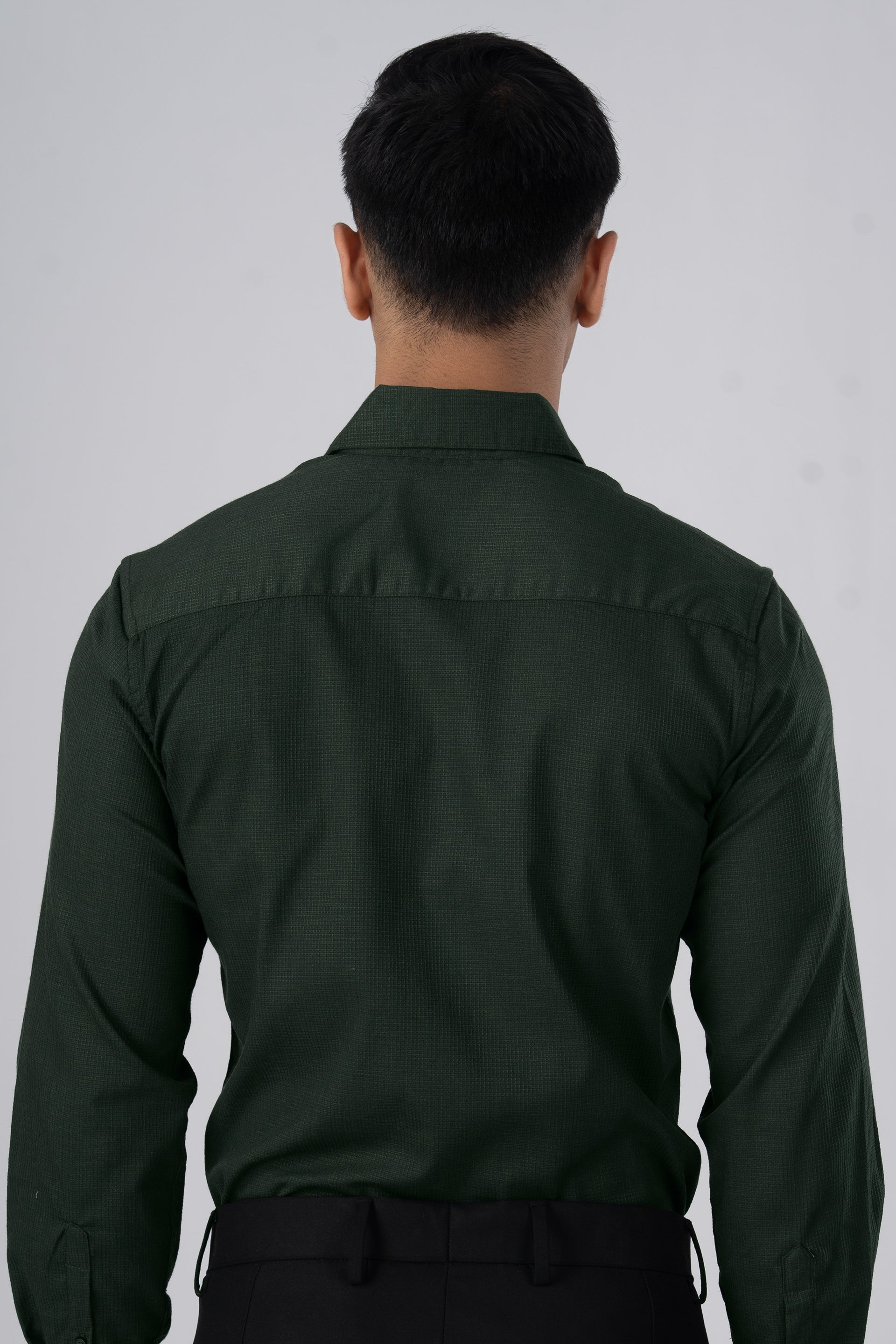 Easy Iron Textured Shirt In Olive