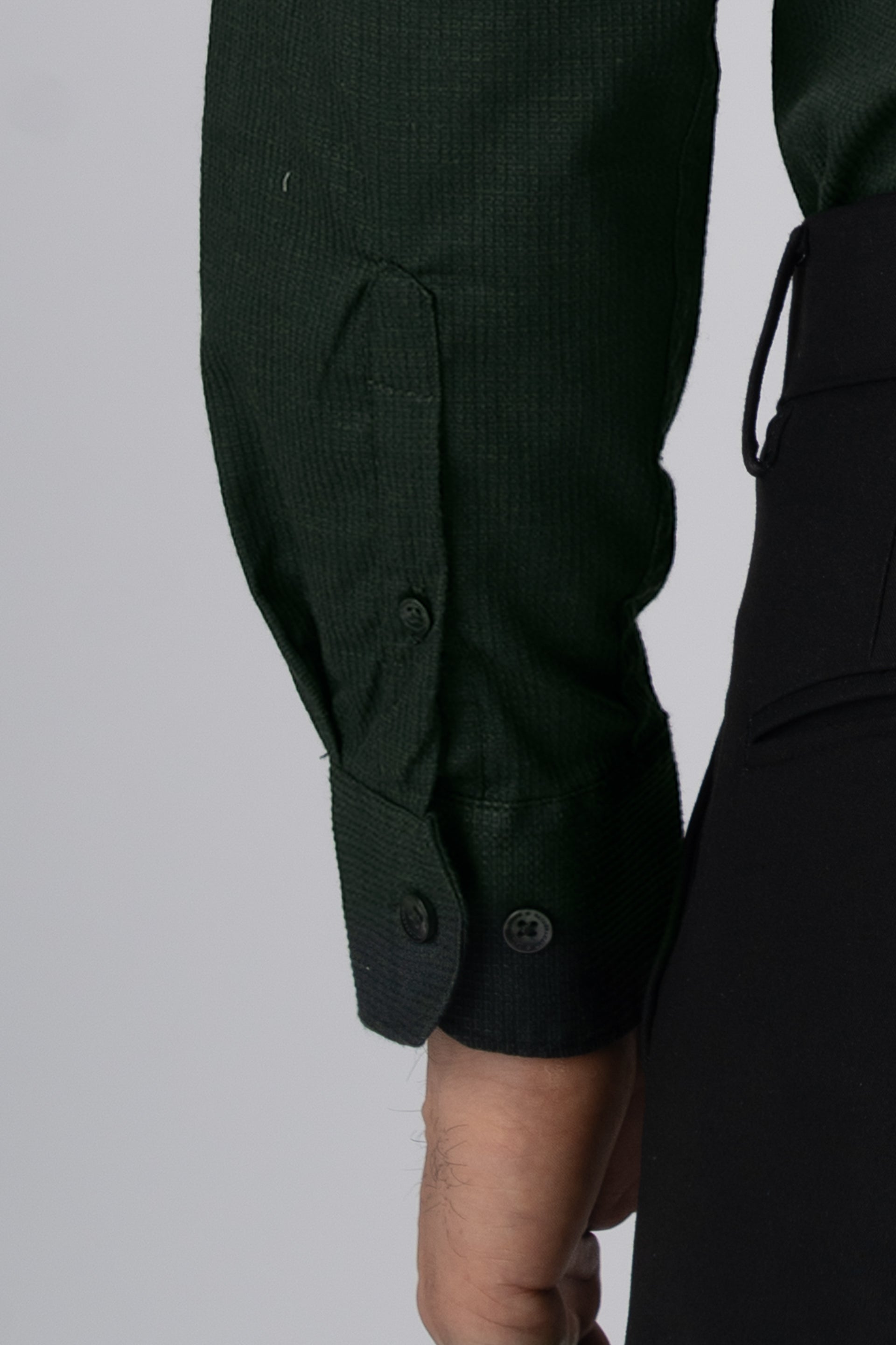 Easy Iron Textured Shirt In Olive