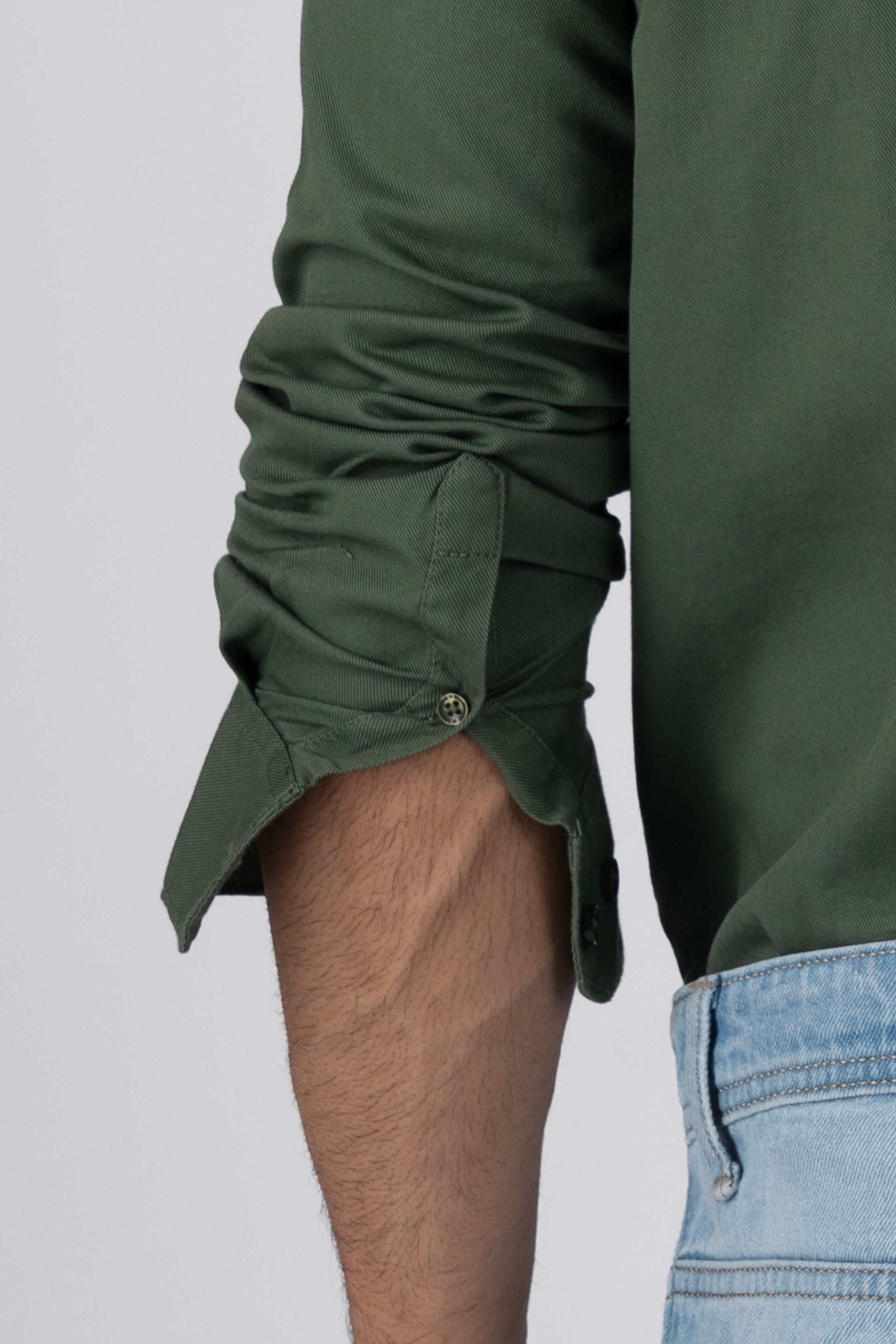 Classic Cotton Cargo Shirt In Green
