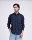 Classic Cotton Cargo Shirt In Navy