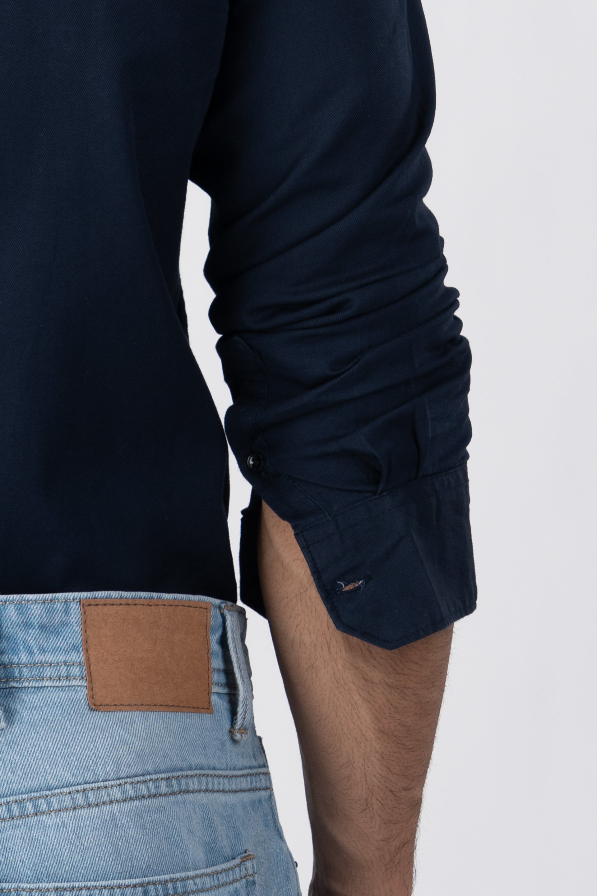 Classic Cotton Cargo Shirt In Navy