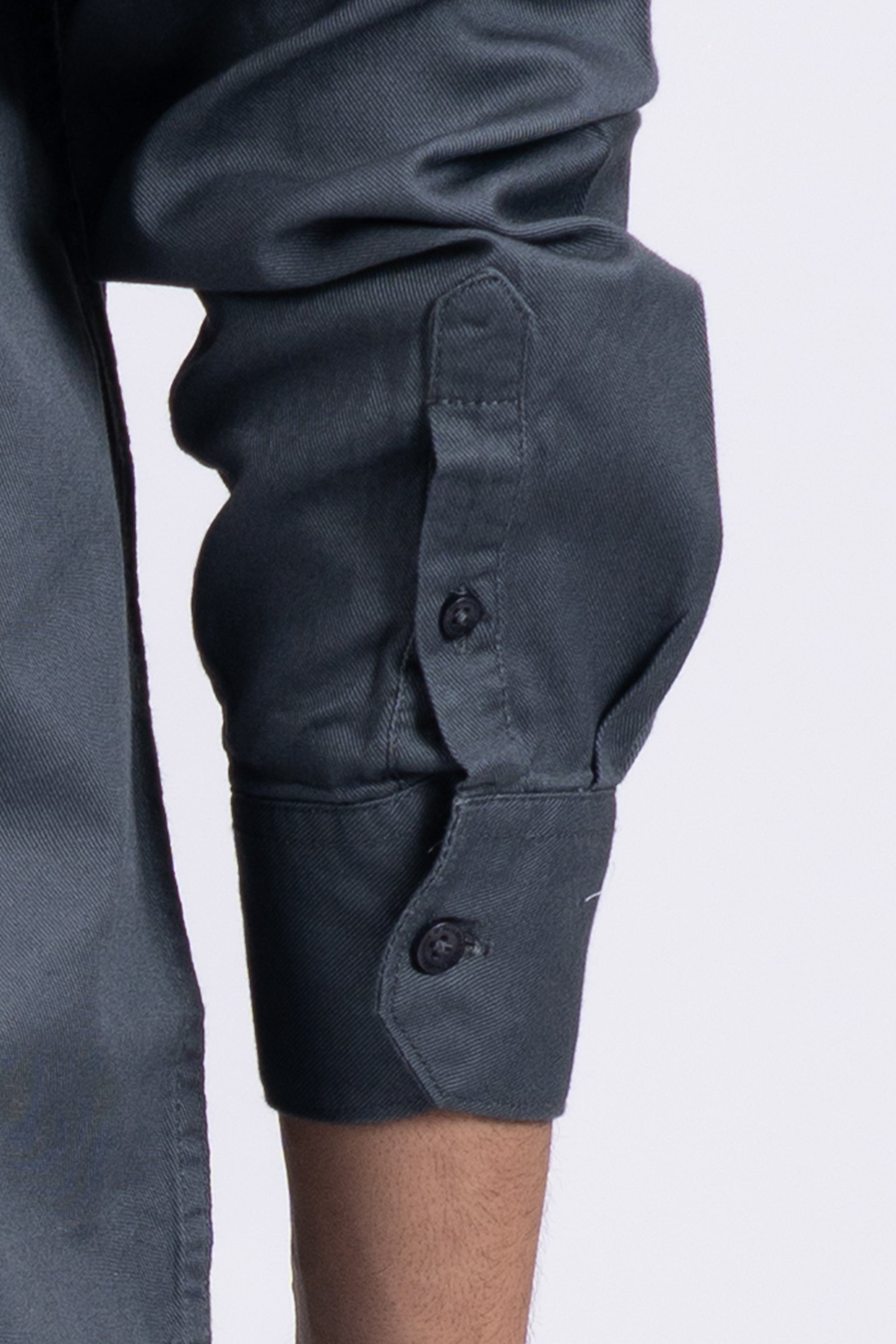 Classic Cotton Cargo Shirt In Grey