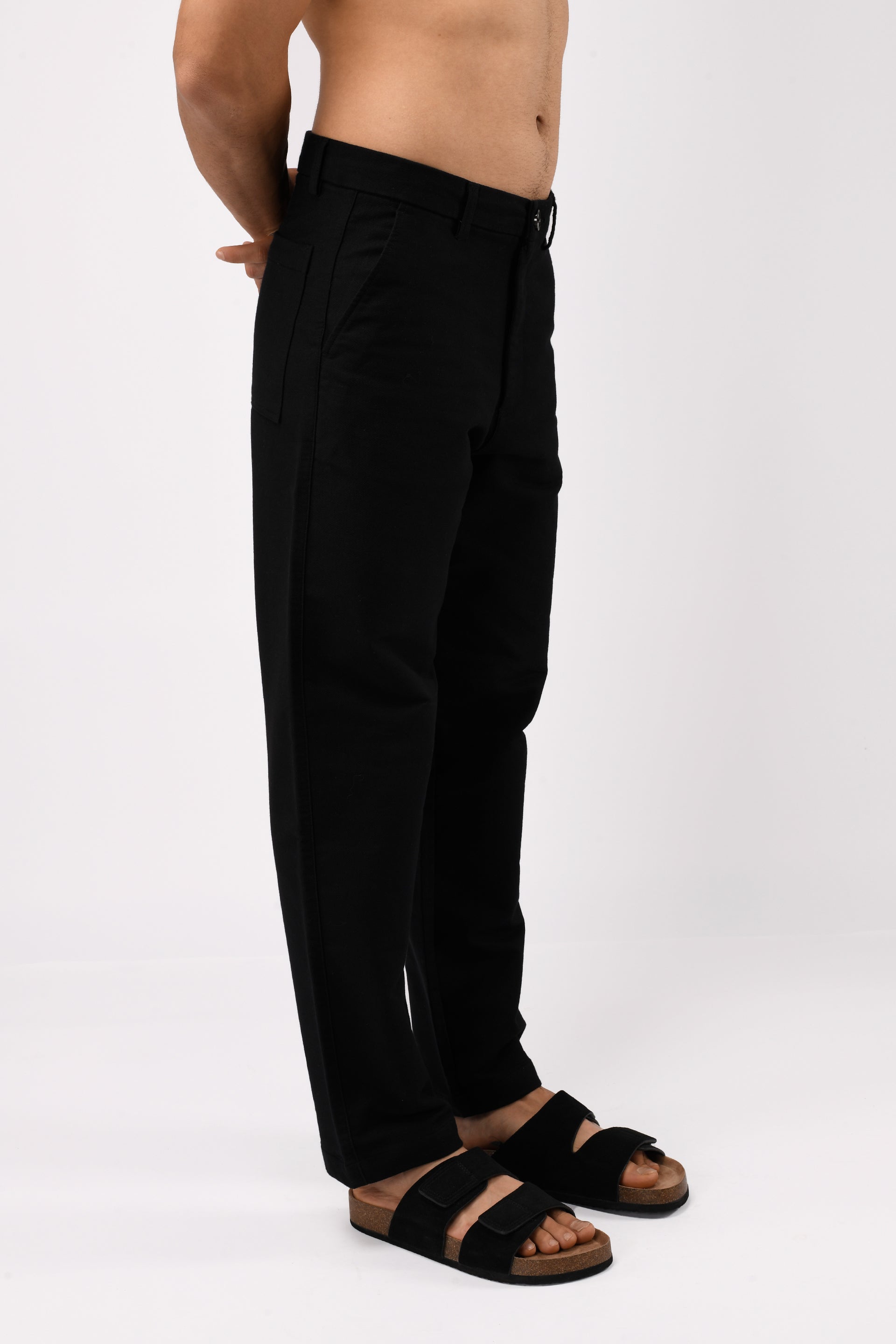 SOFT MODAL RELAXED TROUSERS IN BLACK