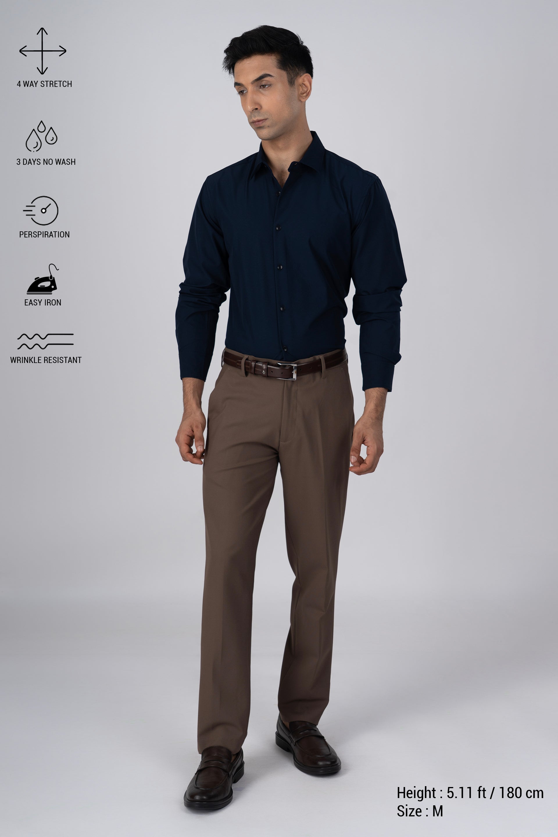 Featherlite Wrinkle Resistant Shirt In Navy