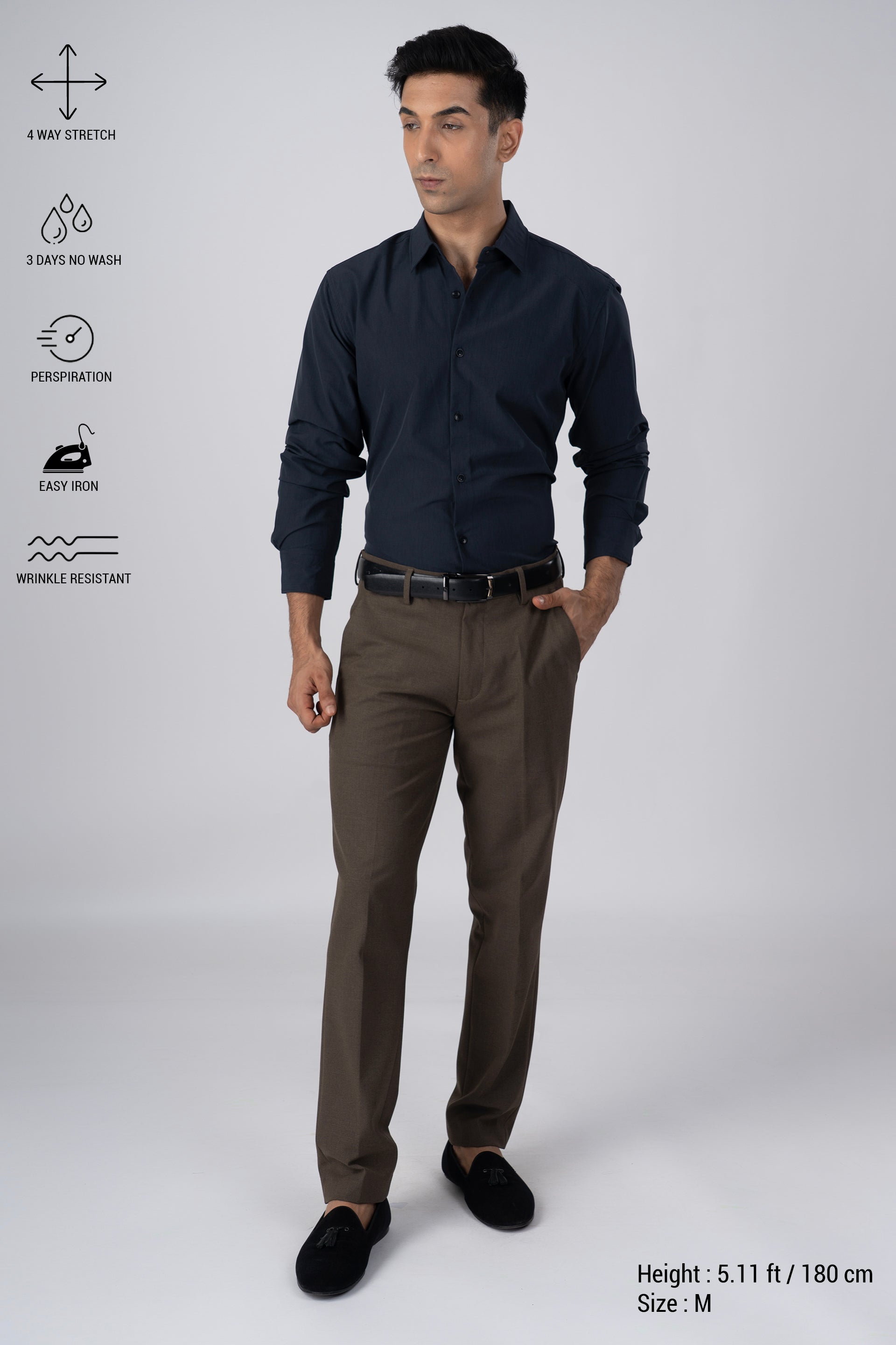 Featherlite Wrinkle Resistant Shirt In Grey