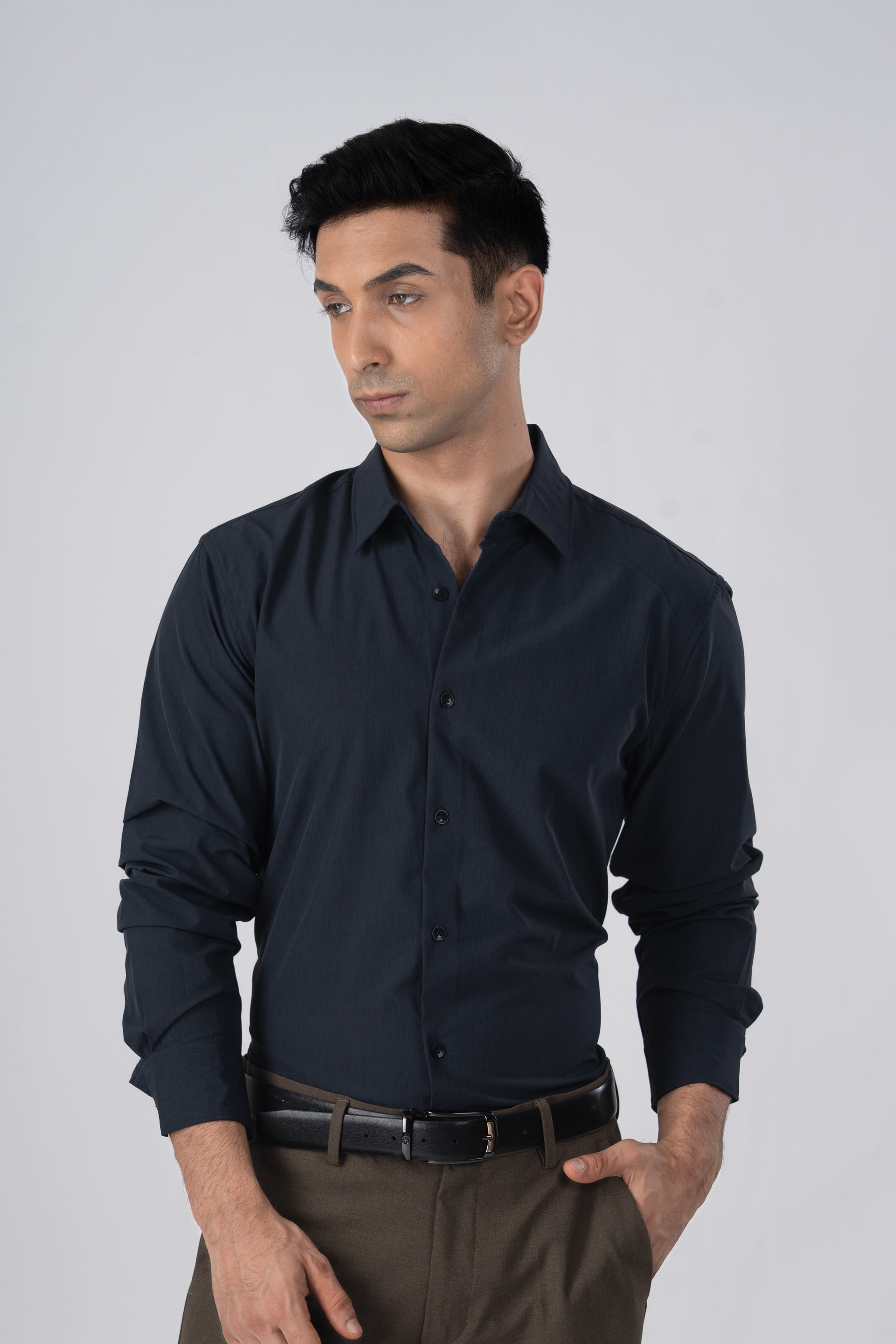 Featherlite Wrinkle Resistant Shirt In Grey