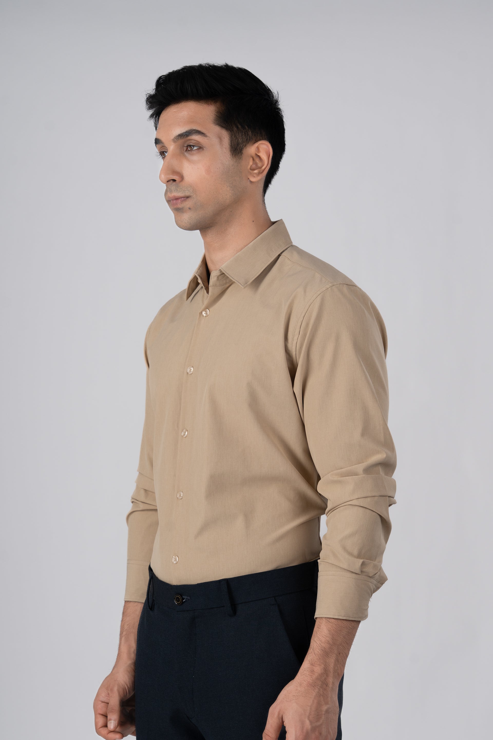 Featherlite Wrinkle Resistant Shirt In Cream