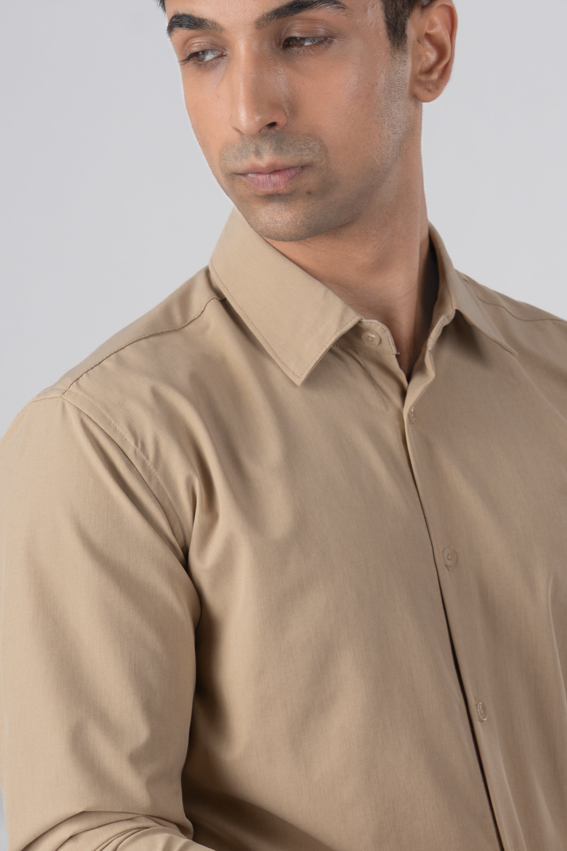 Featherlite Wrinkle Resistant Shirt In Cream