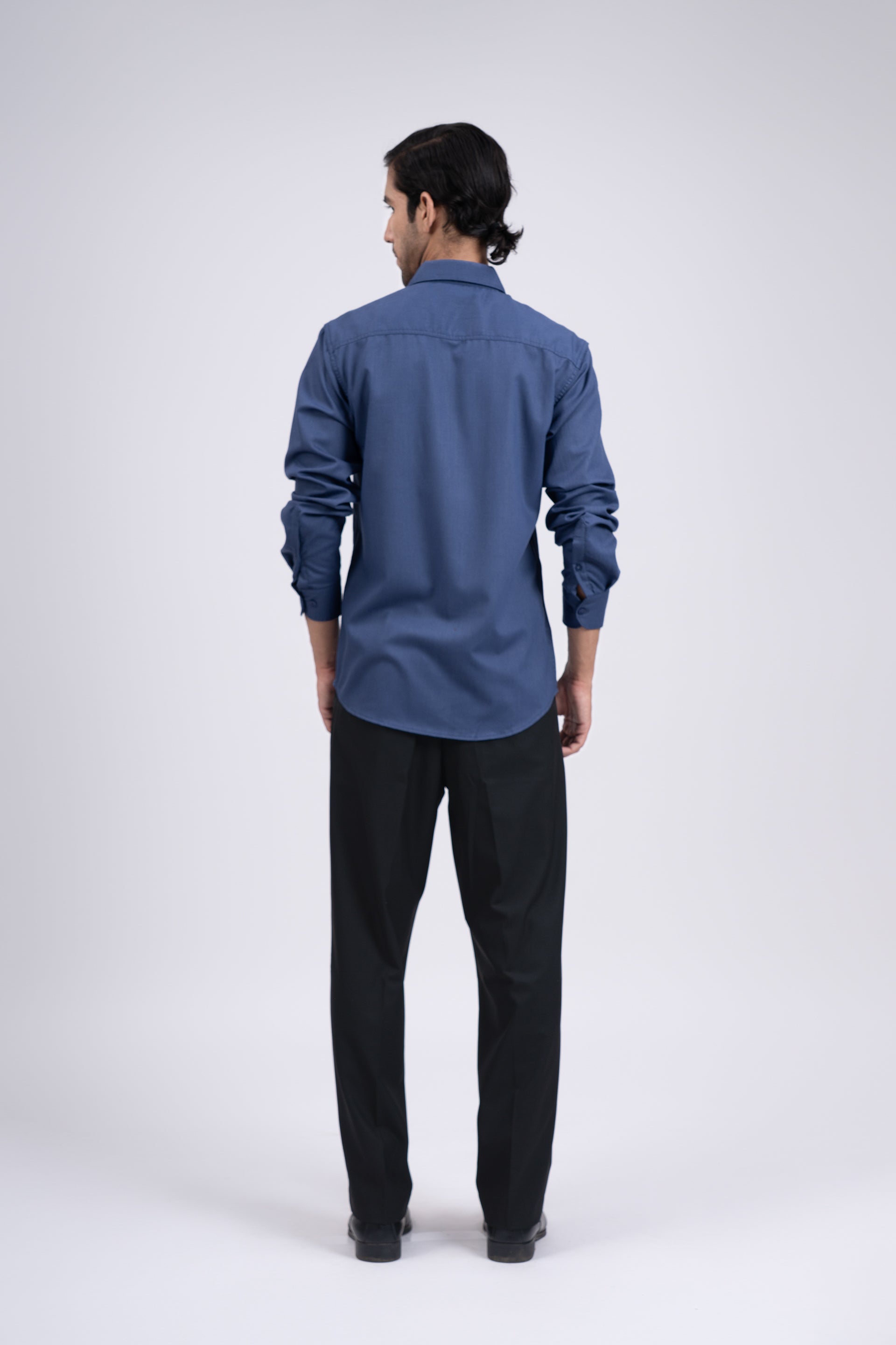 Easy Iron Cord Cargo Shirt In Blue