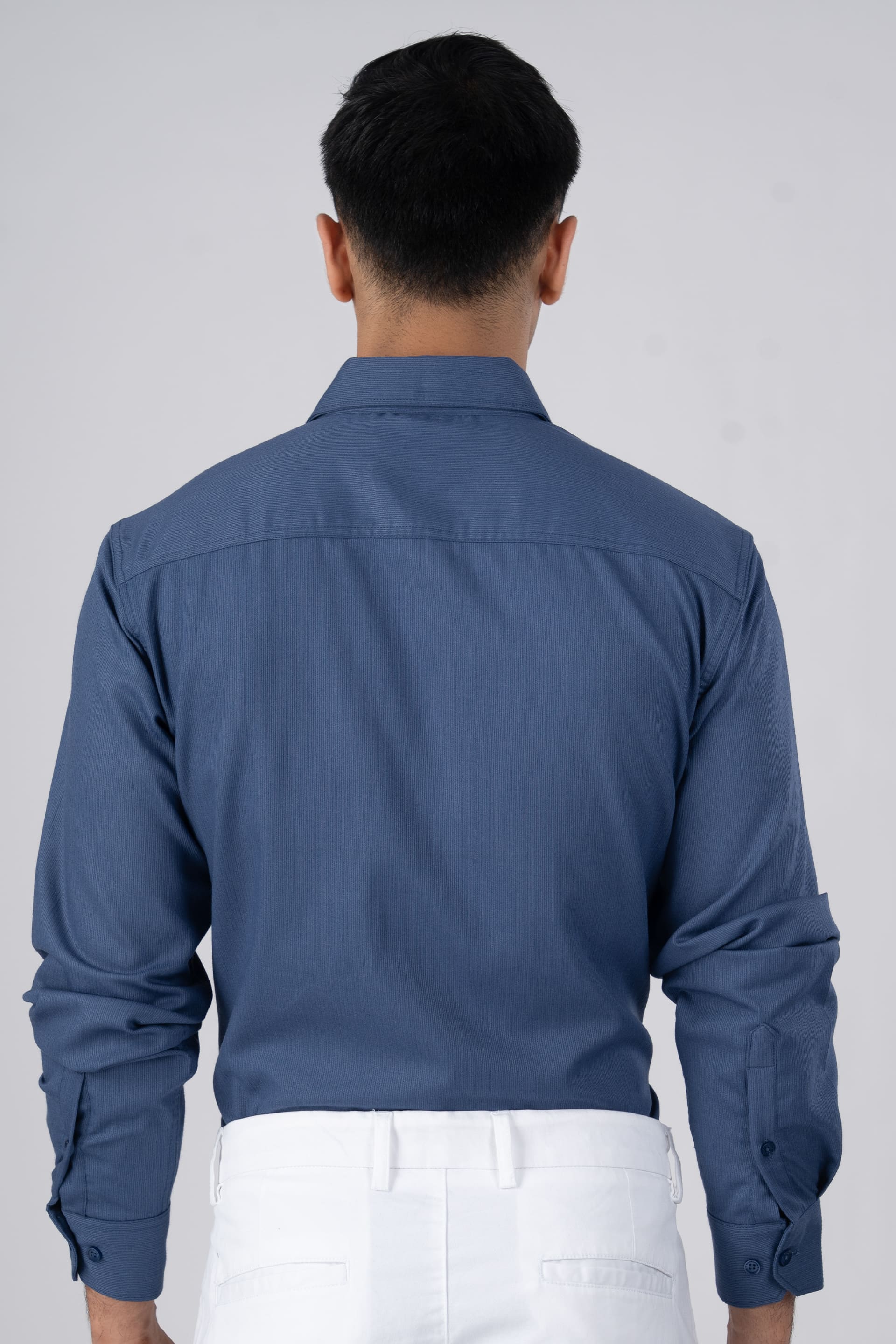 Easy Iron Cord Cargo Shirt In Blue