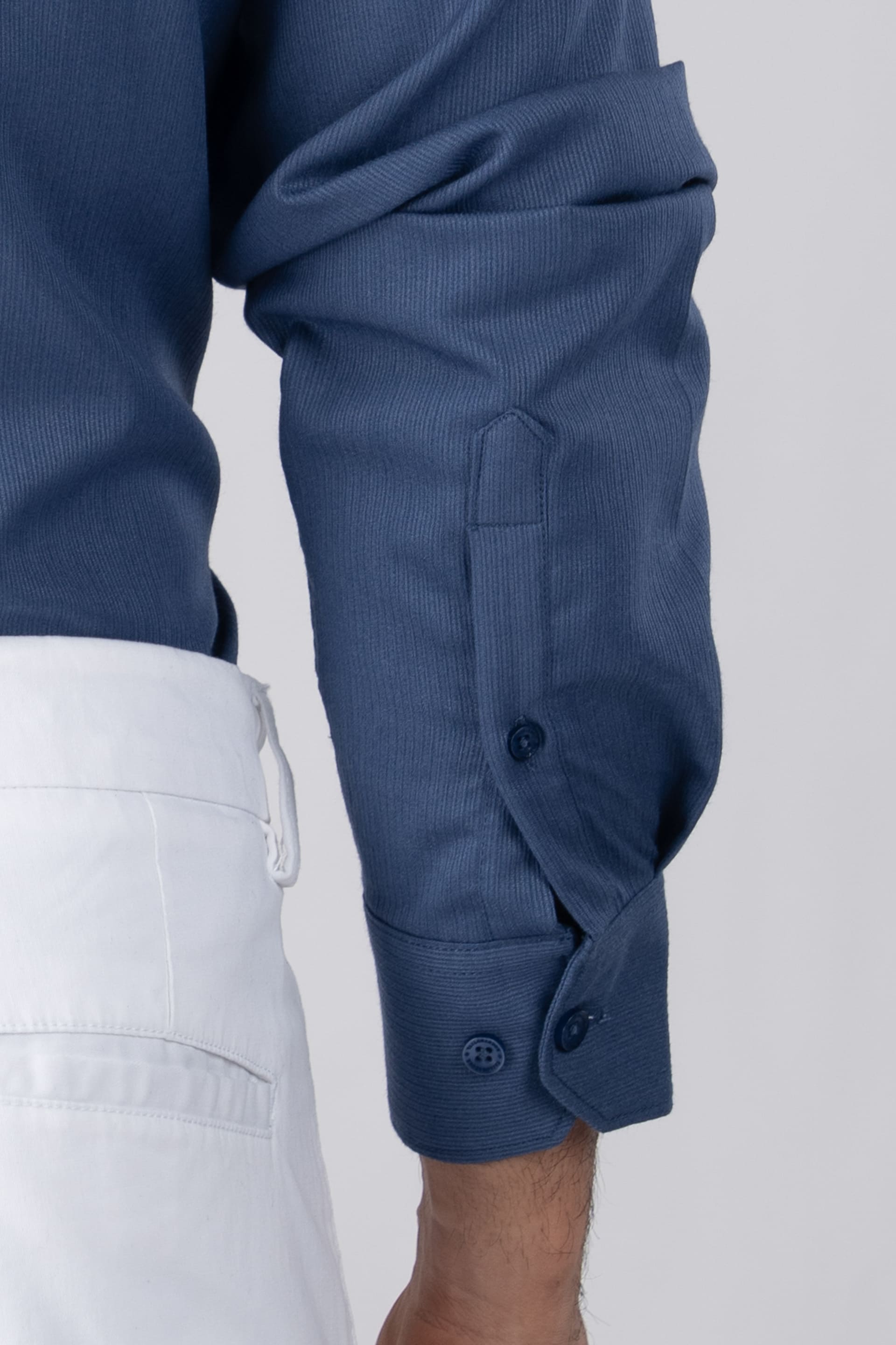 Easy Iron Cord Cargo Shirt In Blue