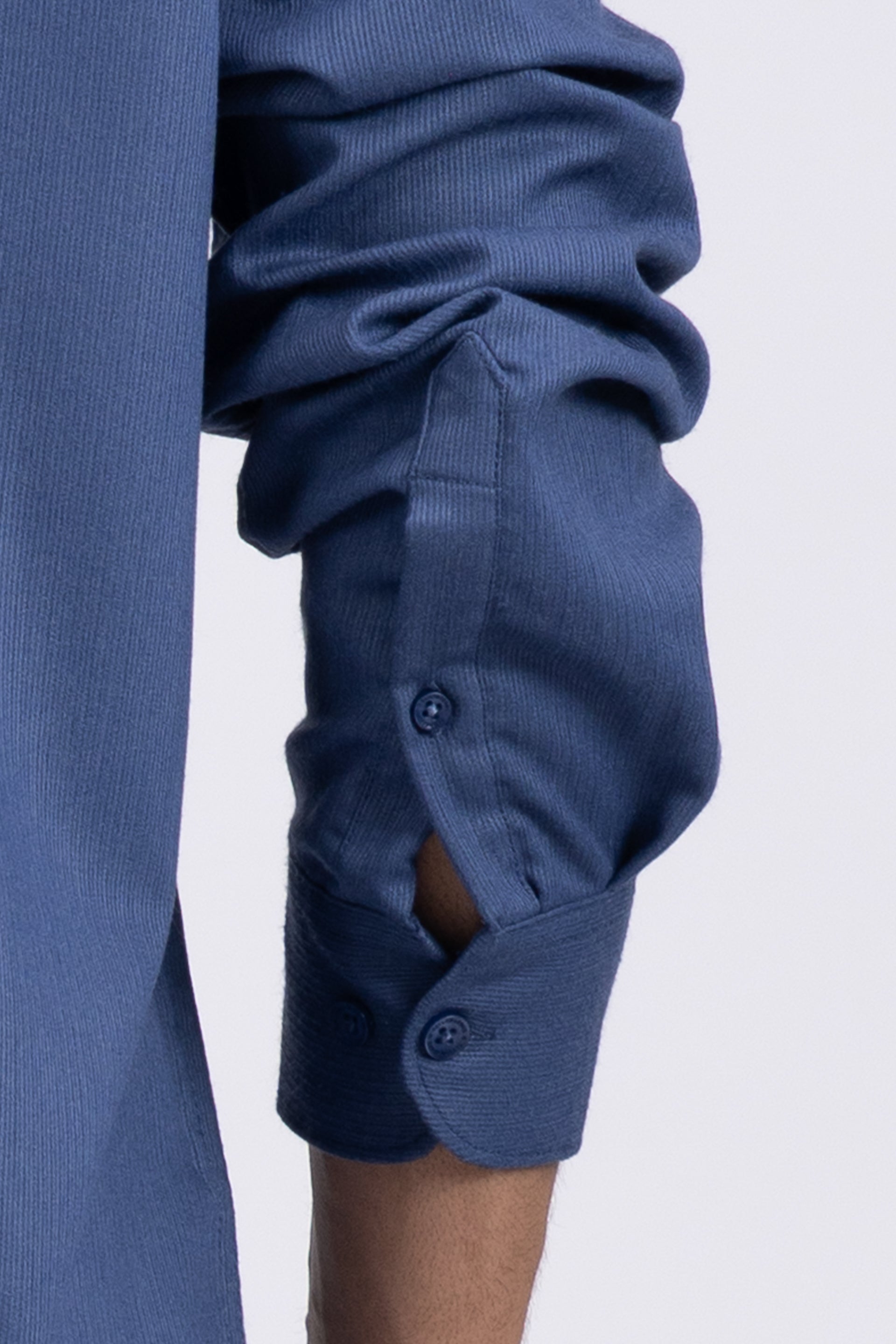 Easy Iron Cord Cargo Shirt In Blue
