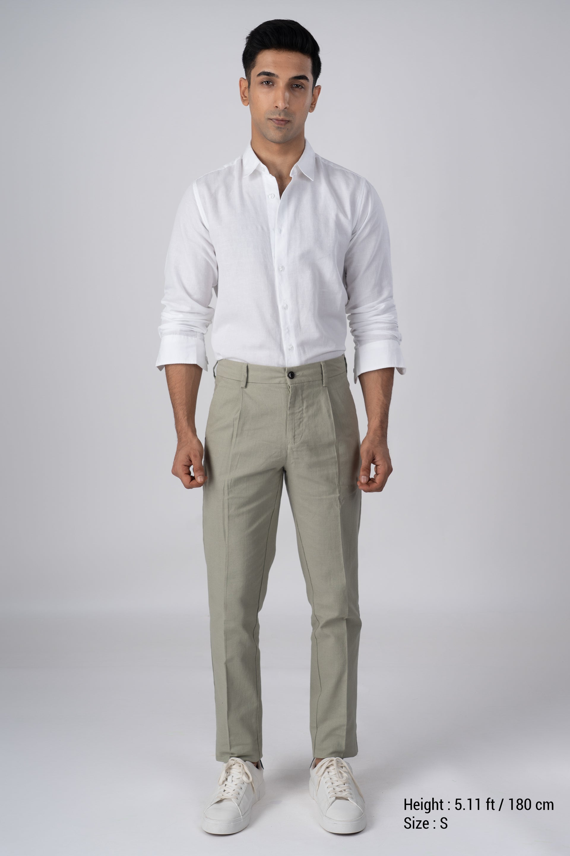 Premium Linen Griege Shirt In White