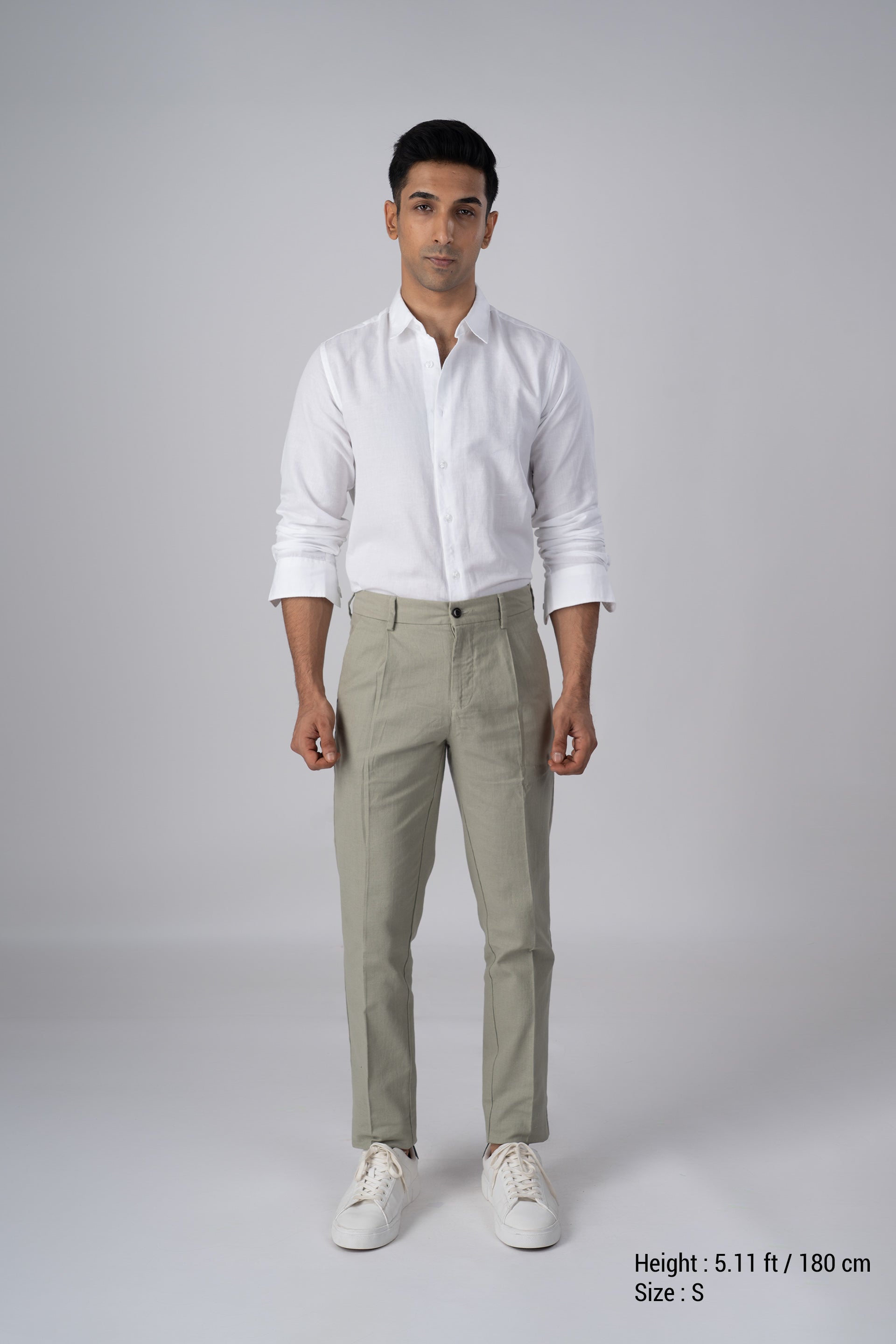Premium Linen Griege Shirt In White