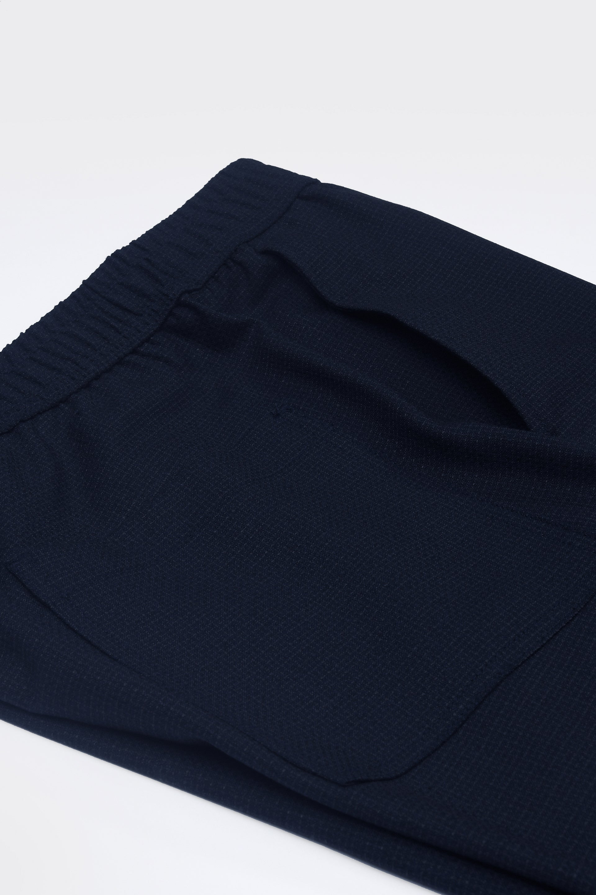 EASY IRON TEXTURED FLEXIWAIST TAILORED TROUSERS IN BLUE